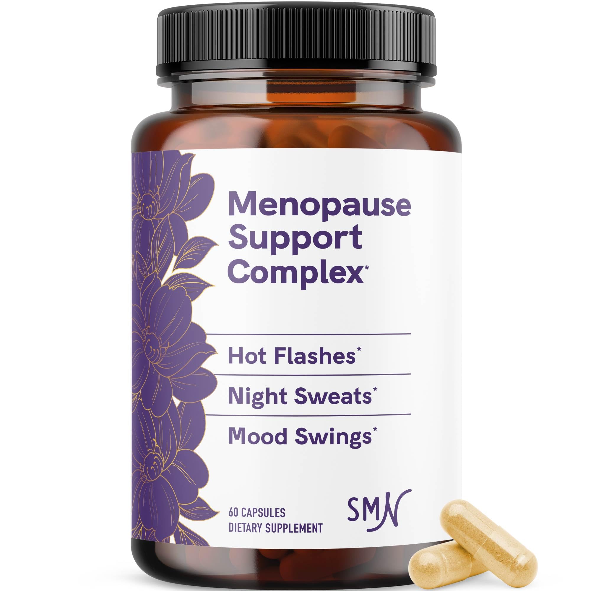 Menopause Supplements for Women Hot Flashes & Night Sweats | Hormone Balance, Menopause Relief for Women & Perimenopause Support | With Black Cohosh, DIM & Red Clover | 60 Ct (2 Month Supply) SMNutrition uk supplements