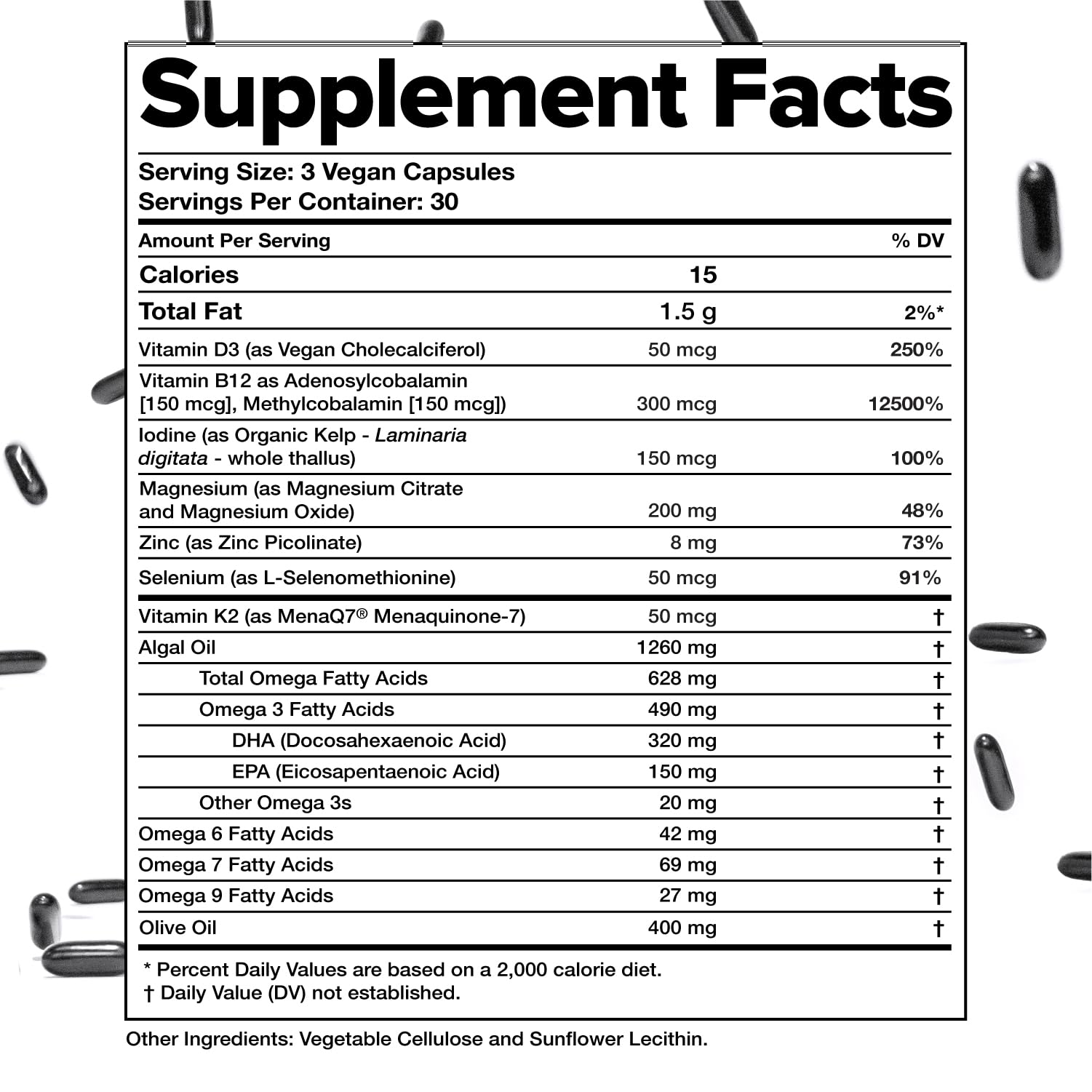 Complement Essential Vegan Multivitamin for Men & Women (30 Servings, 90 Capsules) with Omega-3 DHA & EPA, B12, Vitamin D3 & K2, Zinc, Selenium, Magnesium, Iodine - Supports Immunity & Overall Health Complement uk supplements