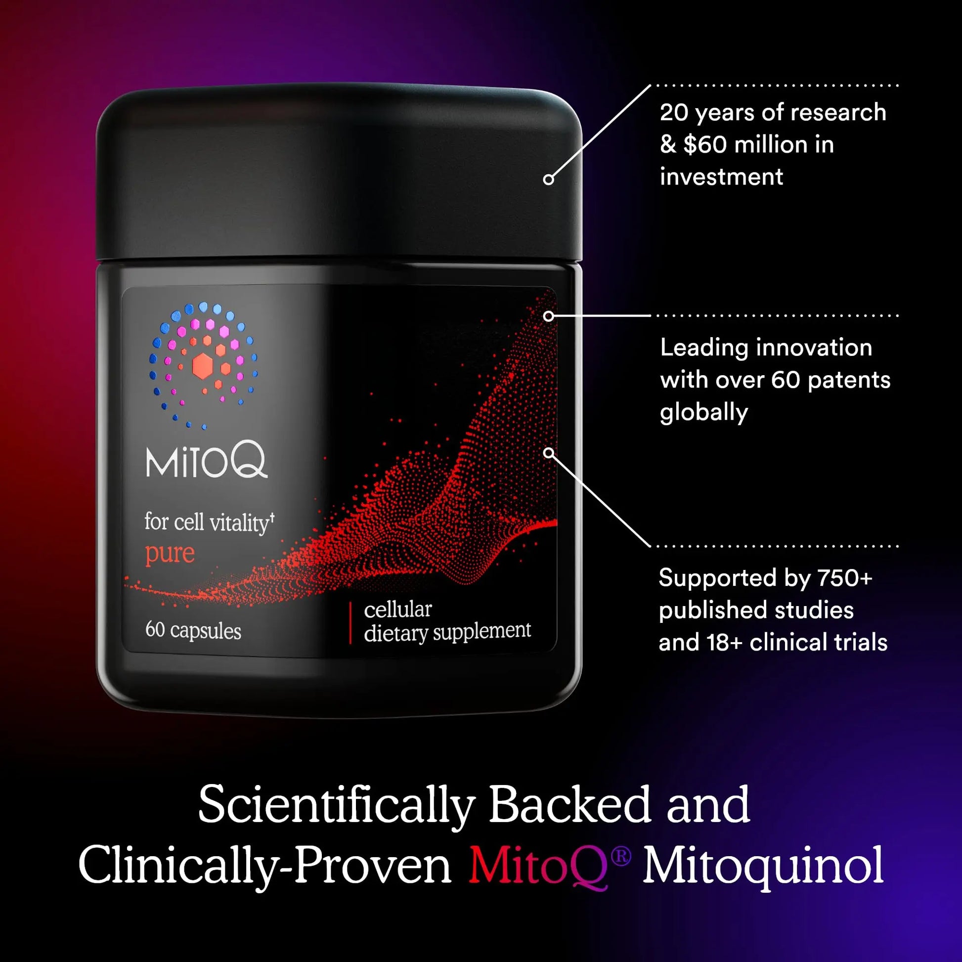 MitoQ Pure Advanced Mitochondria Supplement Superior Bioavailability to CoQ10 | Reduces Free Radical Damage for Healthy Aging, Metabolism, Heart Health, Energy, Strength & Mobility MitoQ uk supplements