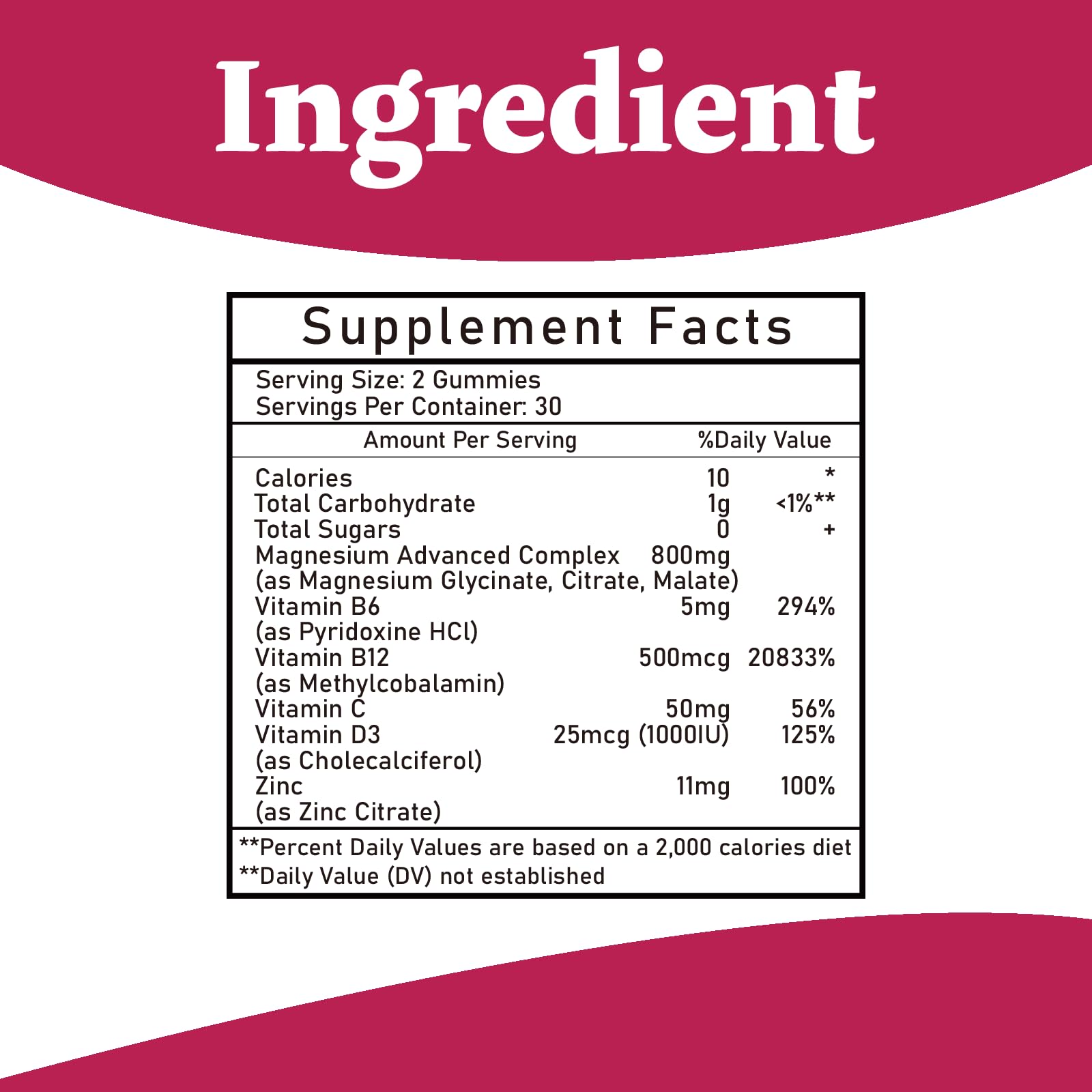 Magnesium Complex Gummies 800mg - 60 Counts Magnesium Glycinate&Citrate&Malate Gummy for Rest Muscle Function Bumjazz uk supplements