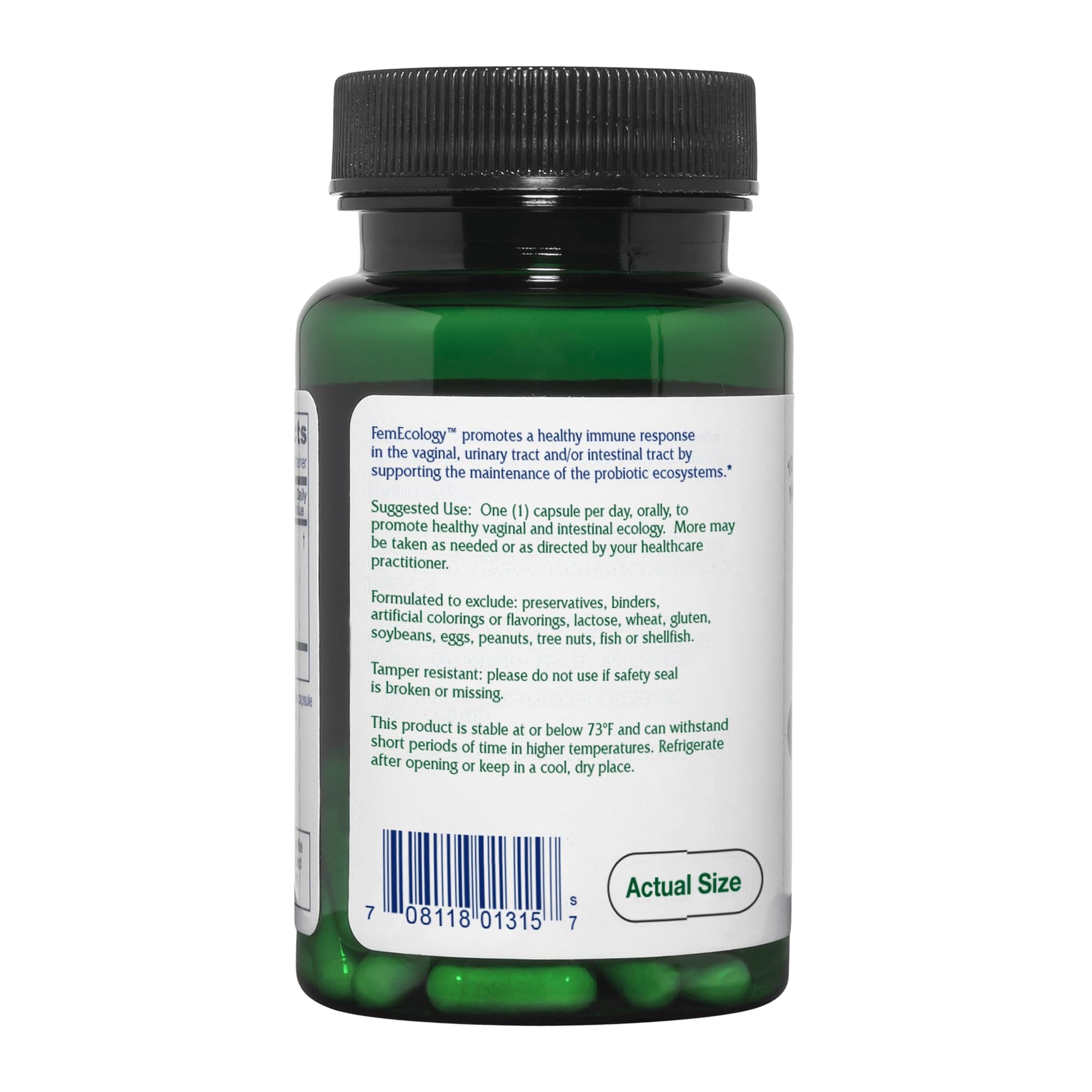Vitanica FemEcology, Vaginal and Intestinal Probiotic Support, Vegetarian, 30 Capsules Vitanica uk supplements