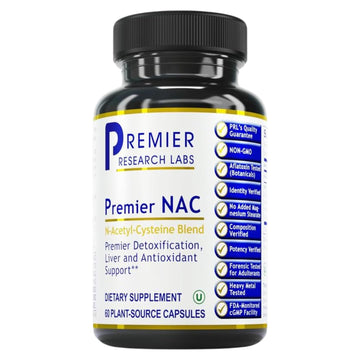 Premier Research Labs Premier NAC - NAC Supplement N-Acetyl Cysteine, N-Acetyl-L-Cysteine, Liver & Immune Support, 300mg NAC Per Capsule - 60 Vegetarian Capsules Premier Research Labs uk supplements