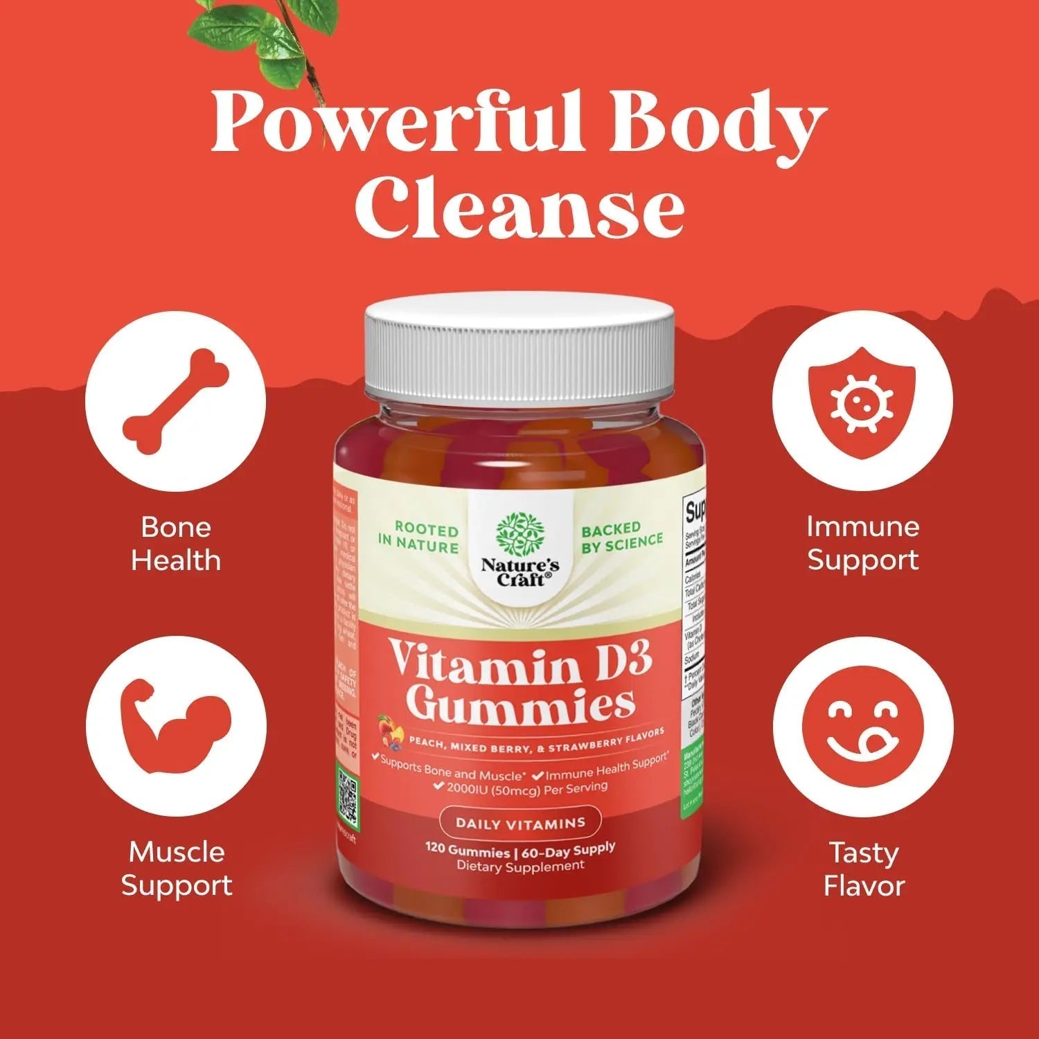 Bundle of Potent Daily Multivitamin Gummies - Wellness Blend of Vitamin D A C E B12 Zinc & Biotin for Energy & Immunity and Vitamin D3 Gummies Natures Craft uk supplements