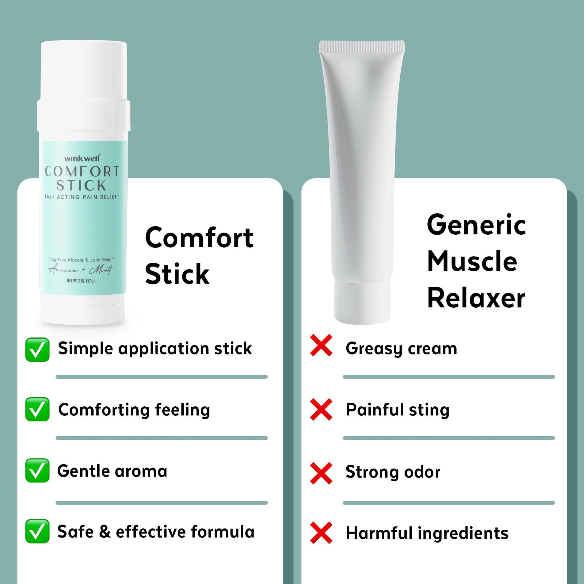 Wink Well Comfort Stick | Extra Strength Natural Muscle Relief | No-Mess roll on Stick | Joint Relief Wink Naturals uk supplements