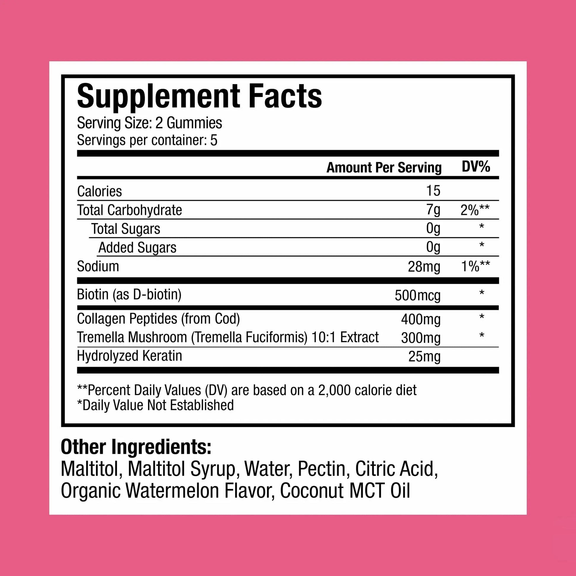 Plant People WonderBeauty Hair, Skin & Nails Rejuvenation Gummies with Tremella Mushroom, Marine Collagen Peptides, Keratin, & Biotin Plant People uk supplements