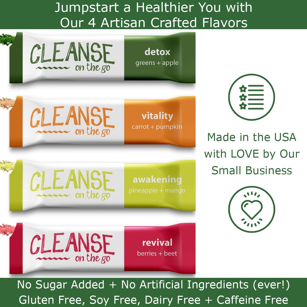 CLEANSE on the go - 3 Day Juice Cleanse - Just Add Water - 21 Powder Packets CLEANSE on the go uk supplements