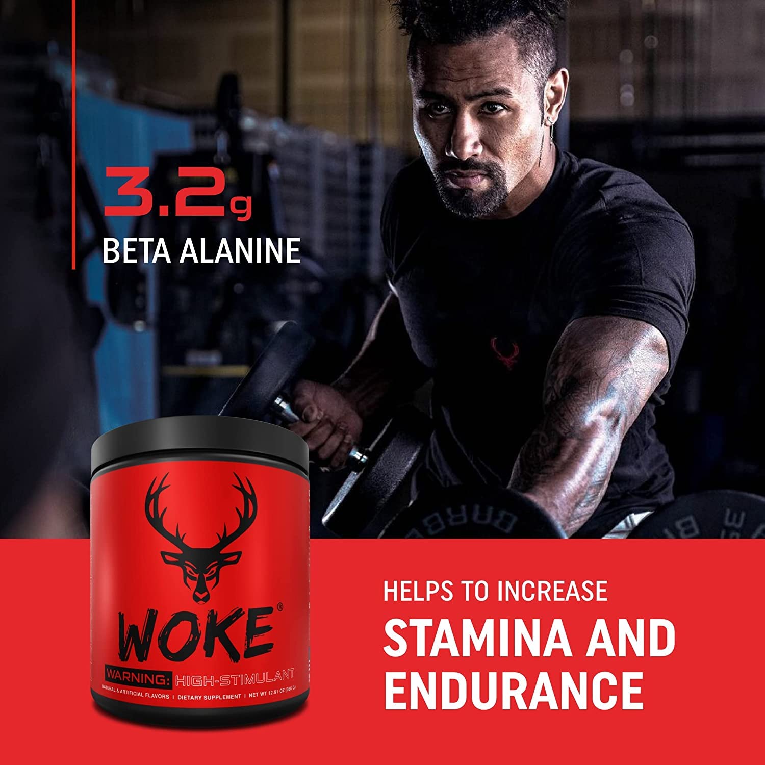 Bucked Up - Woke - HIGH STIM Pre Workout - Best Tasting - Focus Nootropic, Pump, Strength and Growth, 30 Servings (Rocket Pop) Bucked Up uk supplements