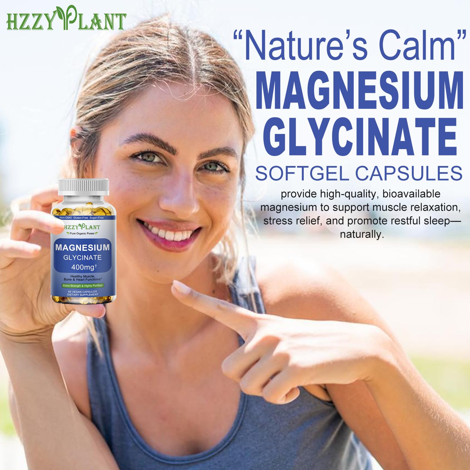 Magnesium Glycinate Softgels, High Absorption Magnesium Glycinate 400mg Supplement for Muscle, Heart, Sleep & Bone Support, Bisglycinate Softgel Capsules Supplement, Vegan, Non-GMO, 2 Month Supply HZZYPLANT uk supplements