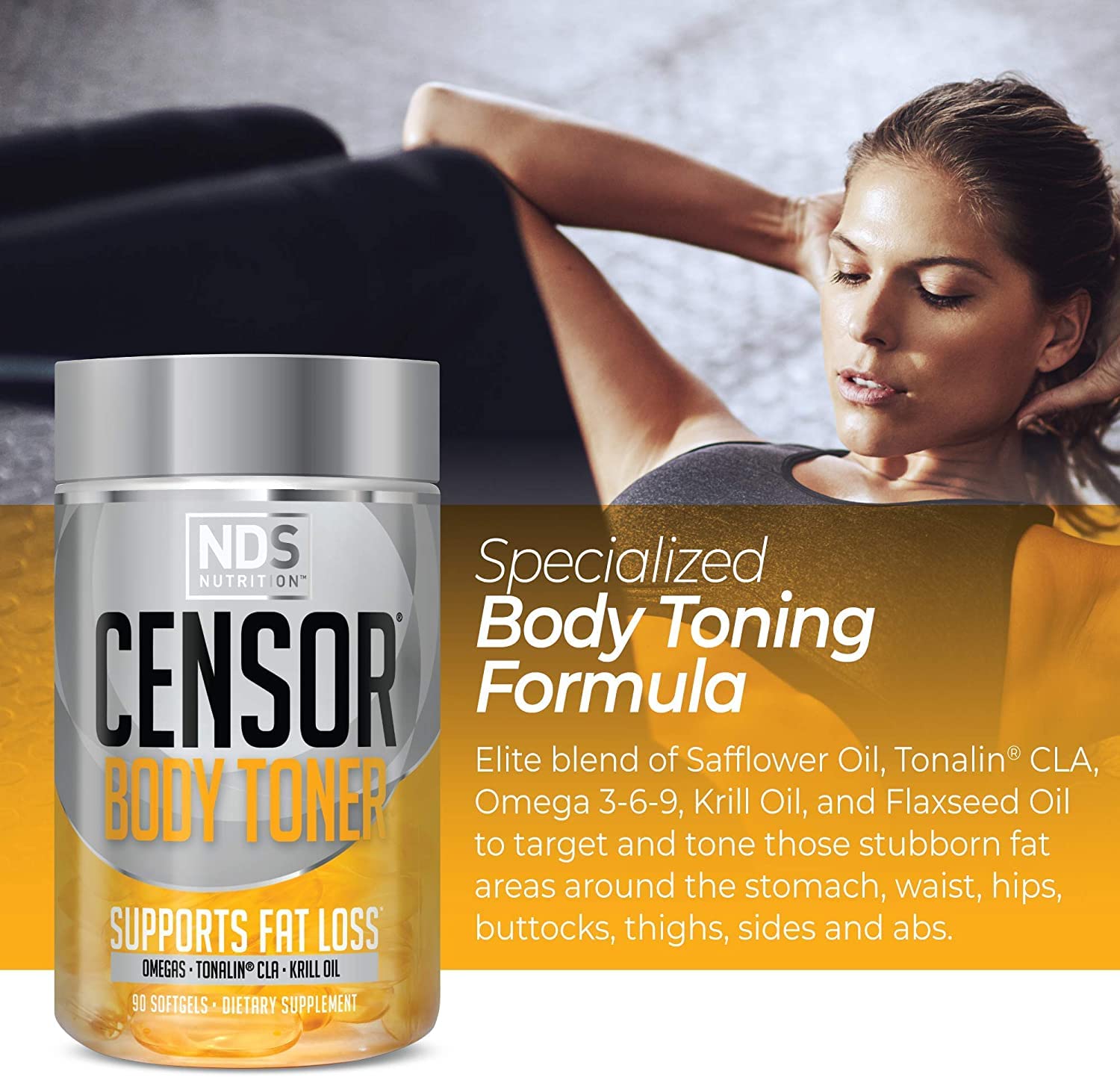 Censor NDS Nutrition Fat Loss and Body Toner with CLA, Fish Oil, Safflower and Omega 3-6-9 Blend Censor uk supplements