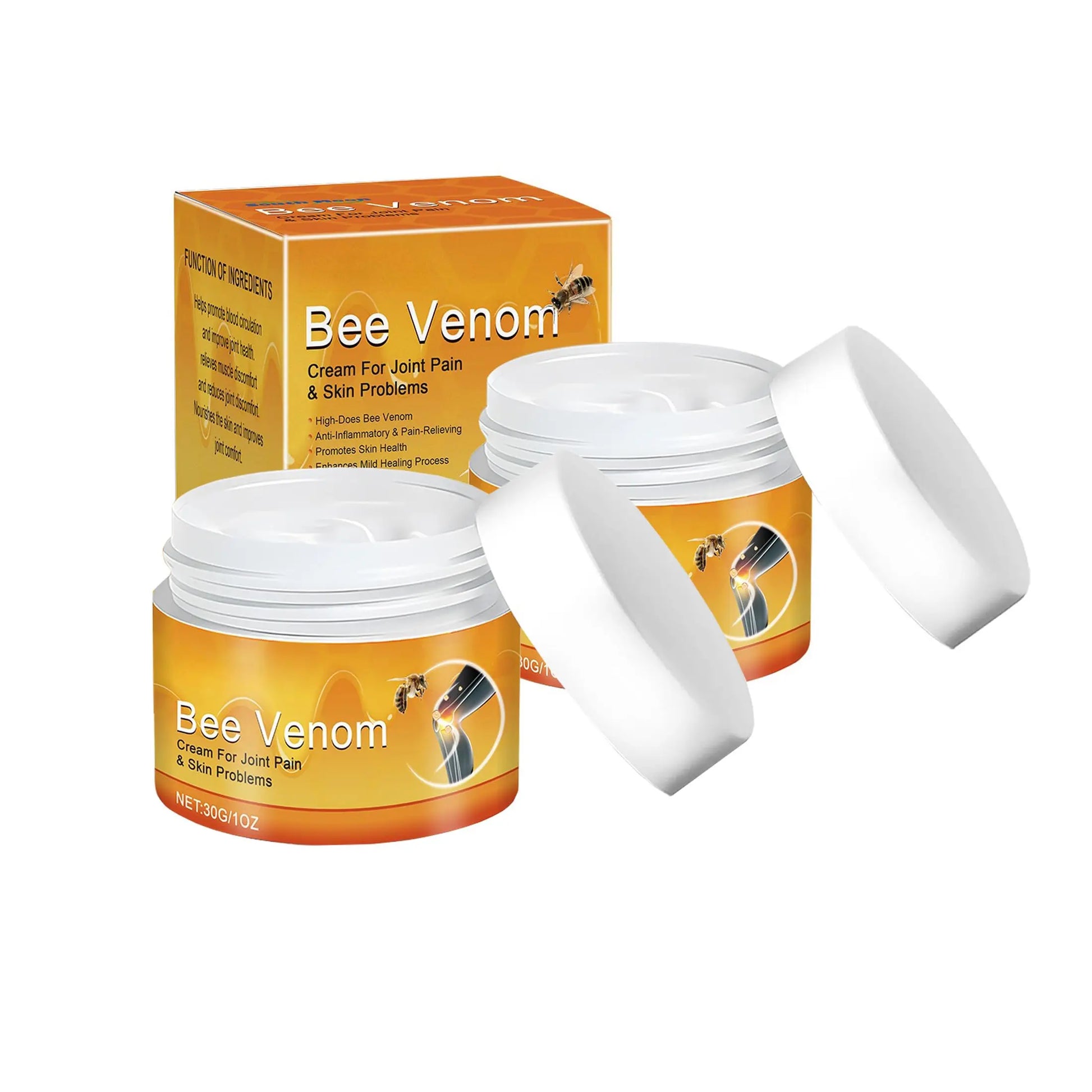 2 PCS Bee Venom Joint and Bone Cream, Bees Venoms Cream Relief Gel for Back, Knee, Hands, Neck, Feet Generic uk supplements
