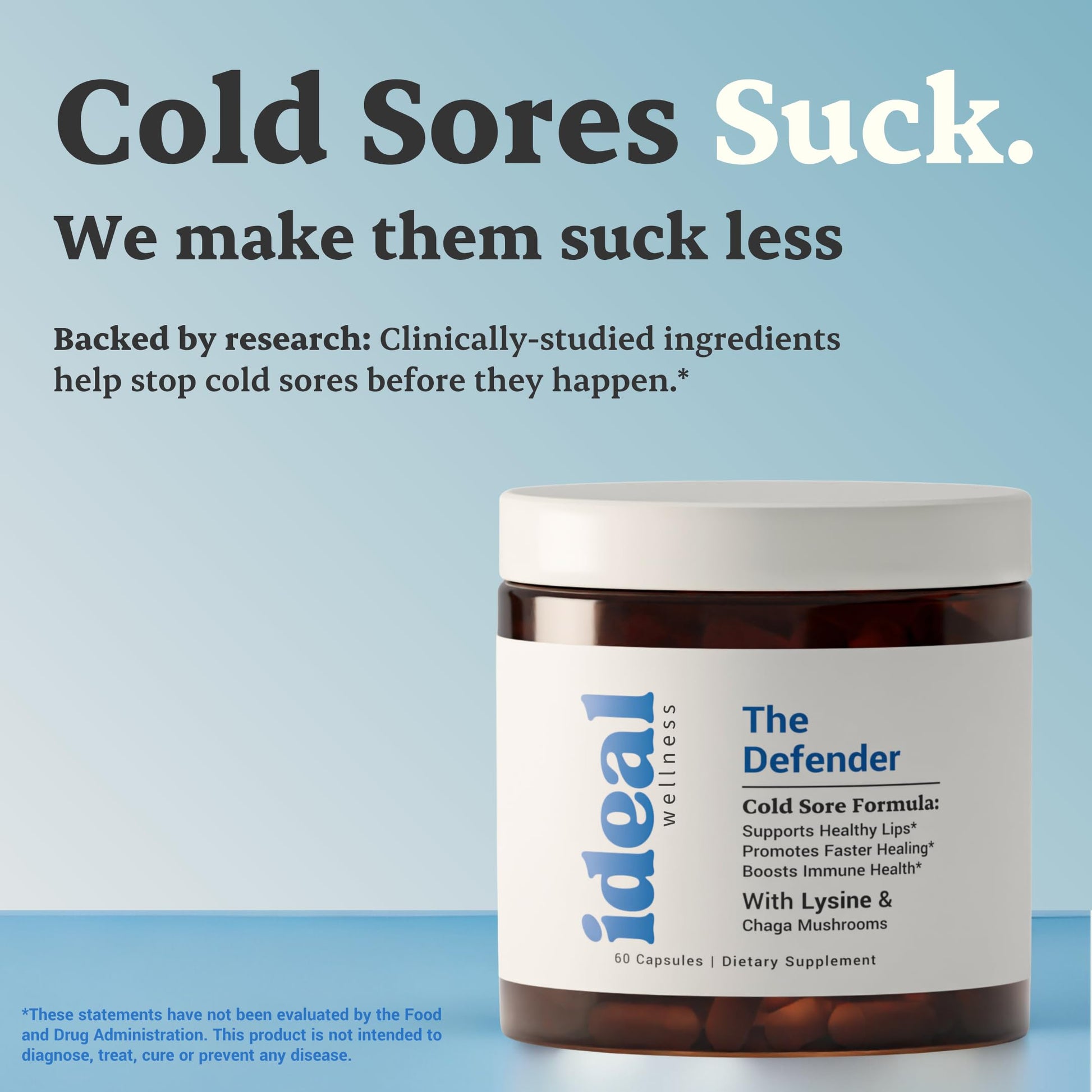 L-Lysine Cold Sore Treatment For Lips With Immune Support - L Lysine 1000mg Capsules, Chaga, Bee Propolis, Vitamin C, Zinc & Licorice Root Extract - Non-GMO, Vegetarian, Ideal Wellness uk supplements