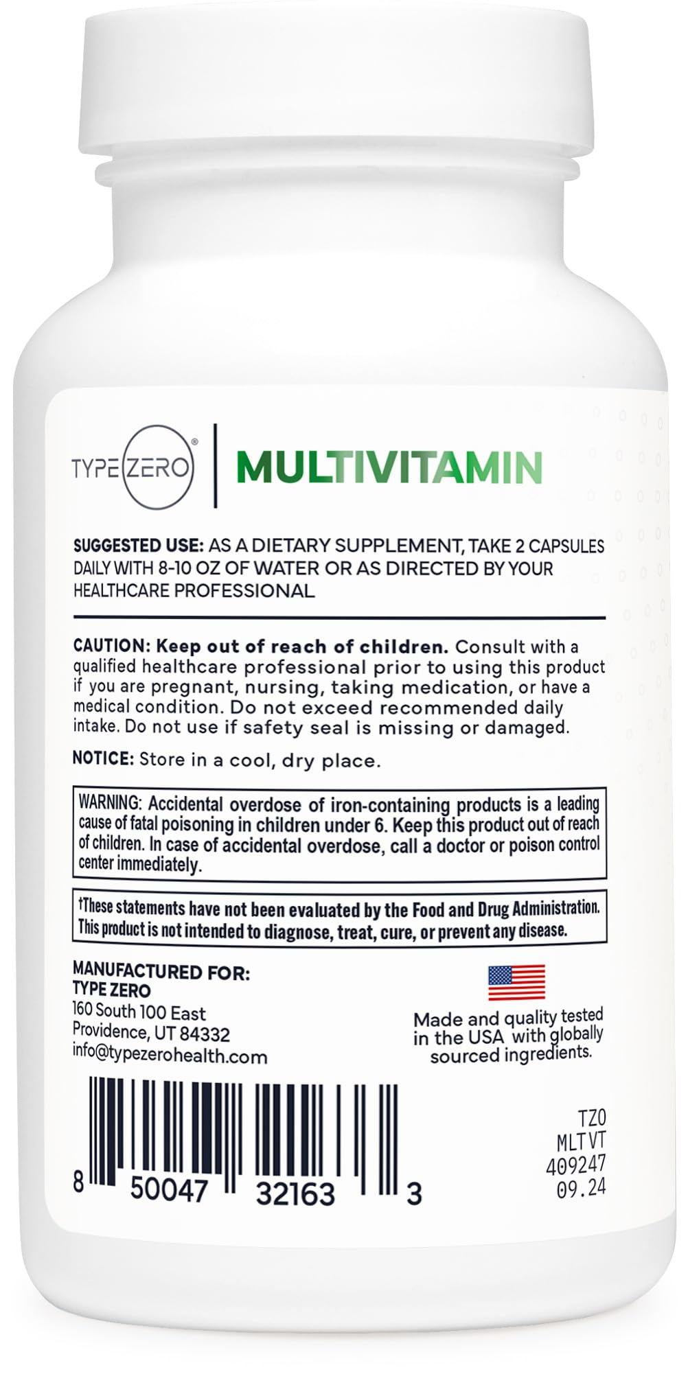 Type Zero Multivitamin Capsules (120 Capsules) (1300 mg) - with Probiotics + 22 Vitamins and Minerals, GMO-Free Type Zero uk supplements