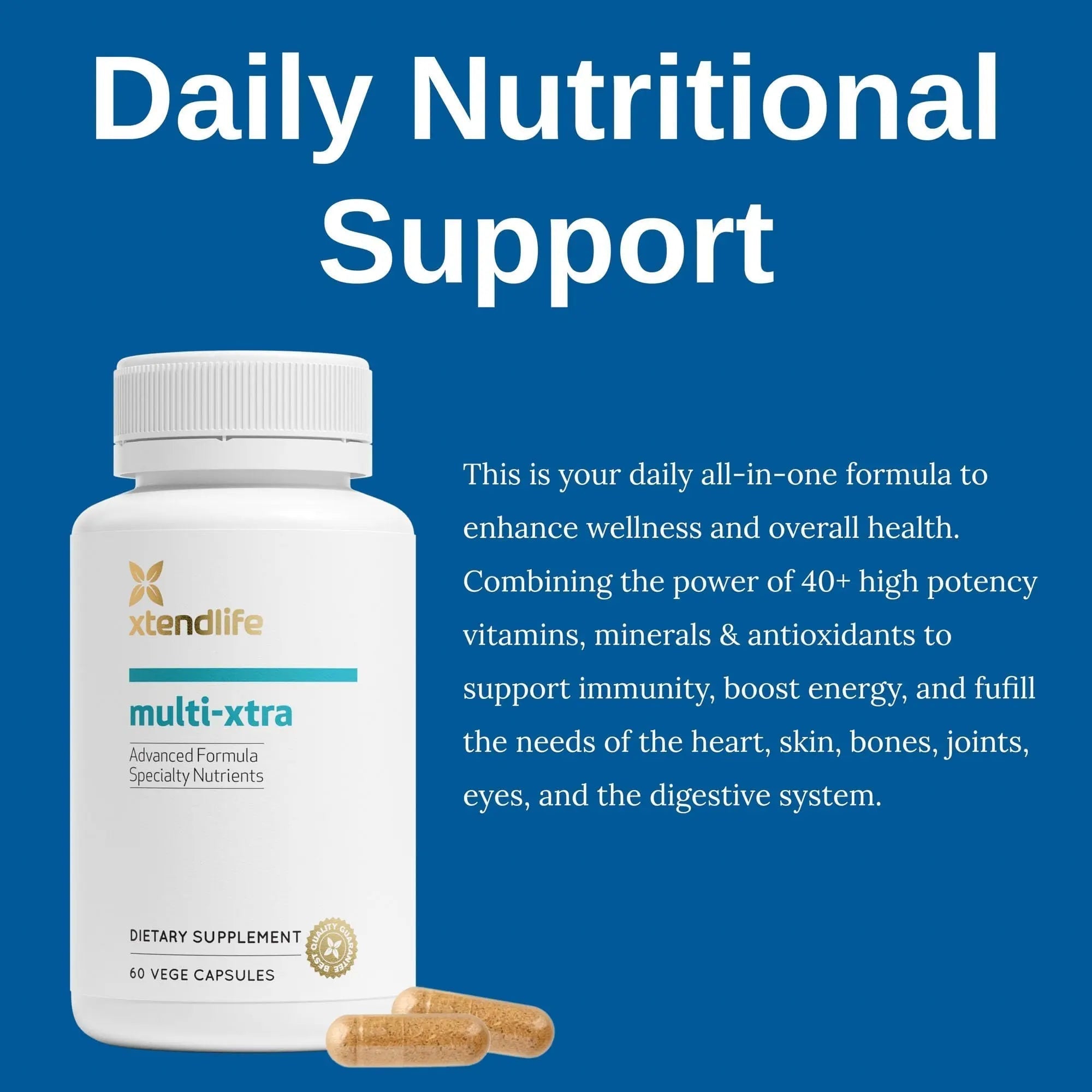 Xtendlife Multi-Xtra Multivitamin for Immune, Heart & Energy Support - 40+ Bioavailable Vitamins, Minerals, Antioxidants & Herbs Xtendlife uk supplements