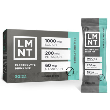 LMNT Zero Sugar Electrolytes - Raw Unflavored Salt | Drink Mix | 30-Count Drink LMNT uk supplements