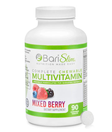 BariSlim Complete Chewable Bariatric Multivitamin Tablets - 45 mg Iron - Bariatric Vitamin & Supplement for Post Bariatric Surgery Including Gastric Bypass BariSlim uk supplements