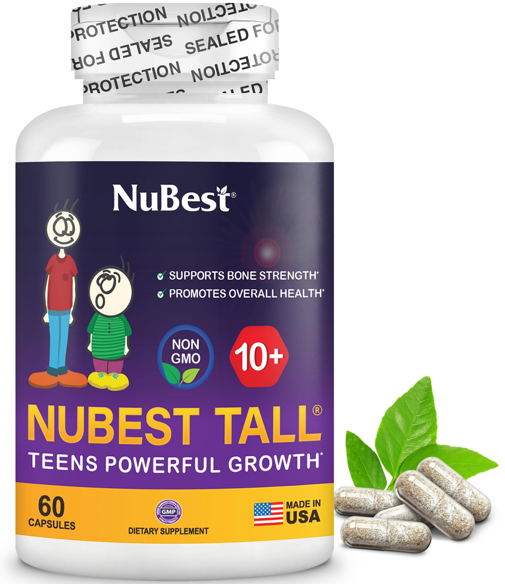 NuBest Tall 10+ Premium Bone Strength Formula, Enhanced Immunity and Overall Health for Age 10+ with Calcium, Vitamin D3, Vitamin K2, and Multivitamins | 60 Capsules | 1 Month Supply NuBest uk supplements