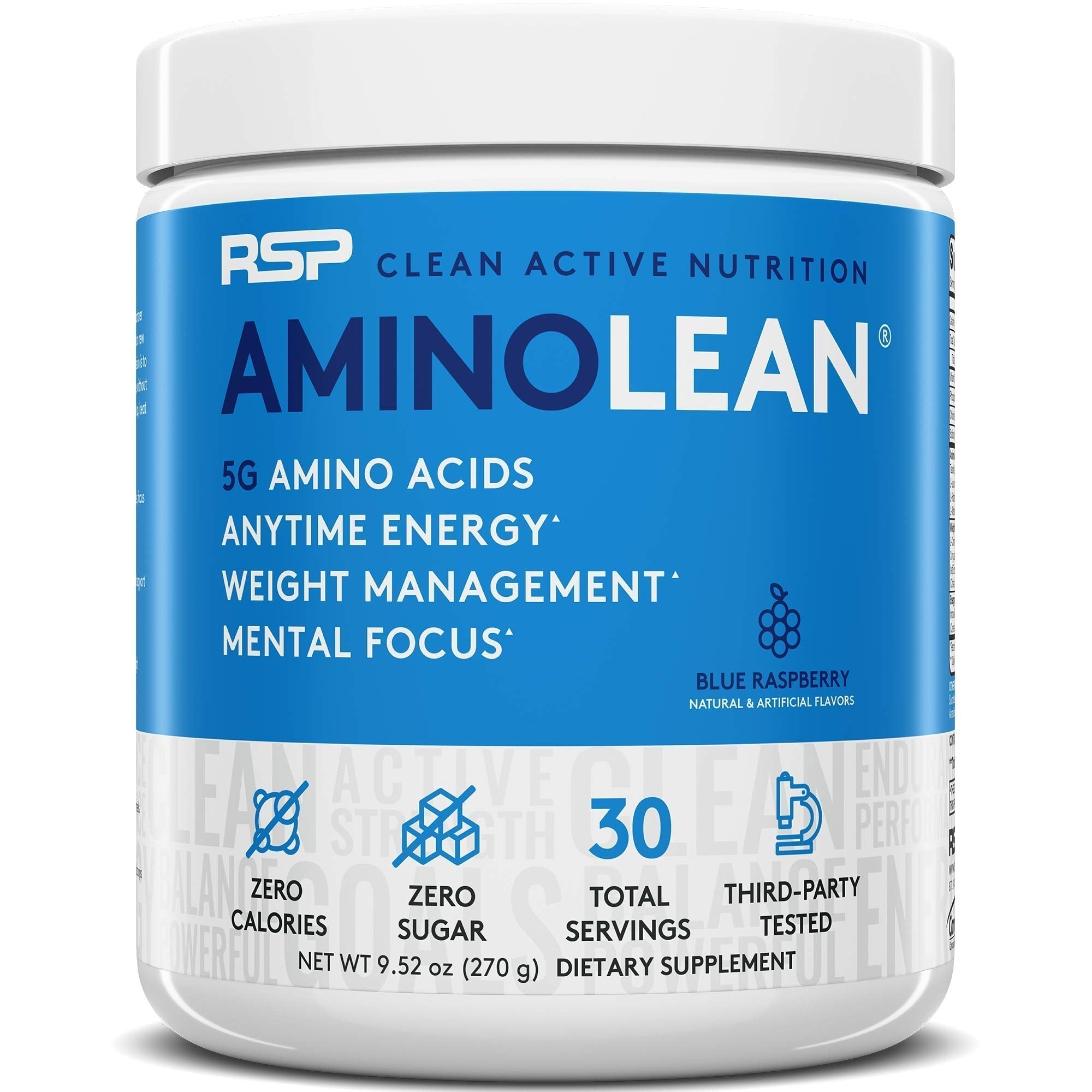 RSP NUTRITION AminoLean Pre Workout Energy (Blue Raspberry 30 Servings) RSP NUTRITION uk supplements