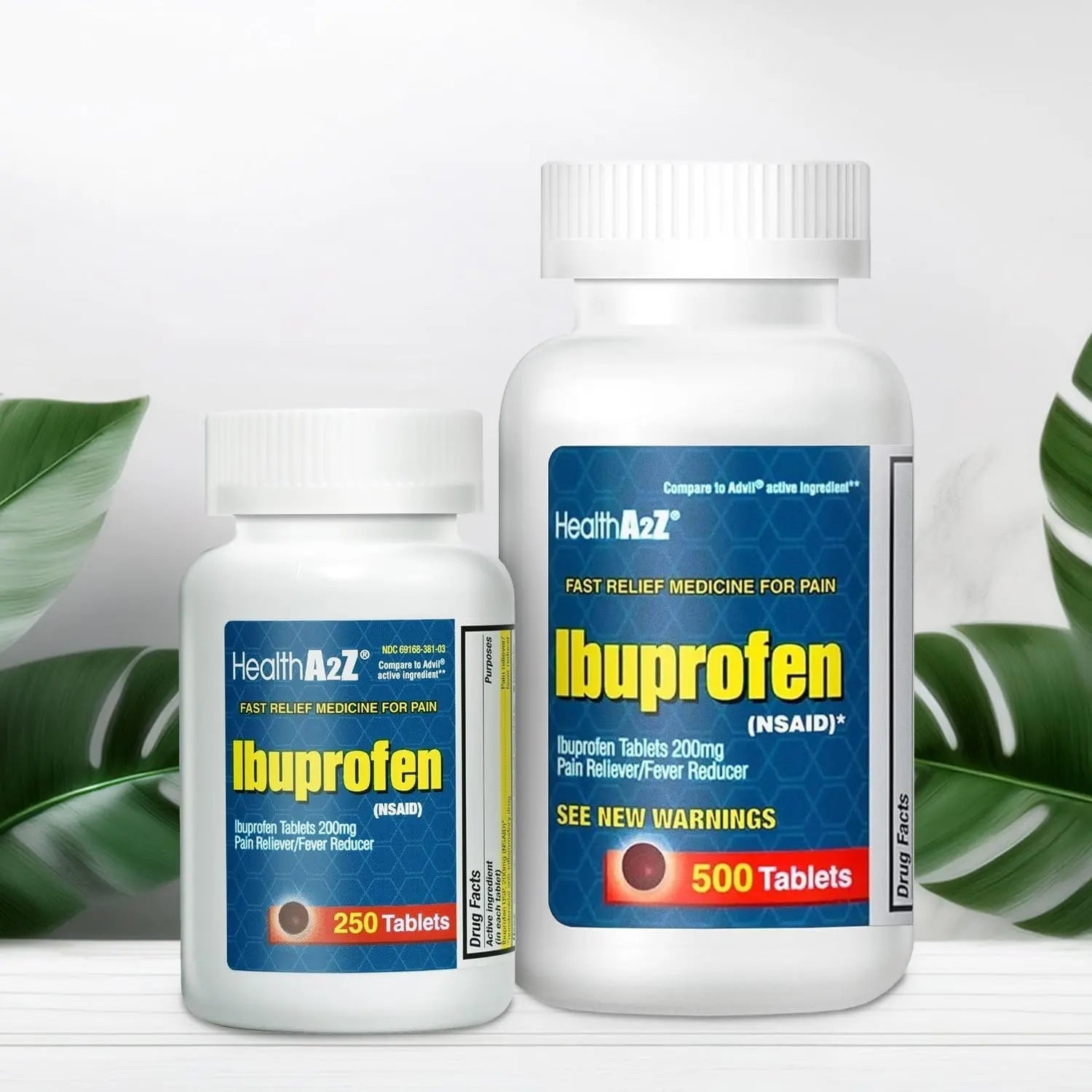HealthA2Z Ibuprofen 200mg Tablets | Pain Reliever & Fever Reducer | 750 Total Tablets (250 Counts + 500 Counts) | Pain Relief for Headache, Muscle Pain, Joint Pain & Inflammation HealthA2Z uk supplements