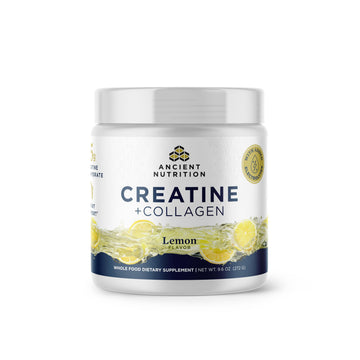 Ancient Nutrition Creatine + Collagen – Muscle Strength, Lean Body Mass, Joint Comfort & Cognitive Support – Includes 5g Creatine Monohydrate for Women + Electrolytes, Lemon, 30 Servings Ancient Nutrition uk supplements