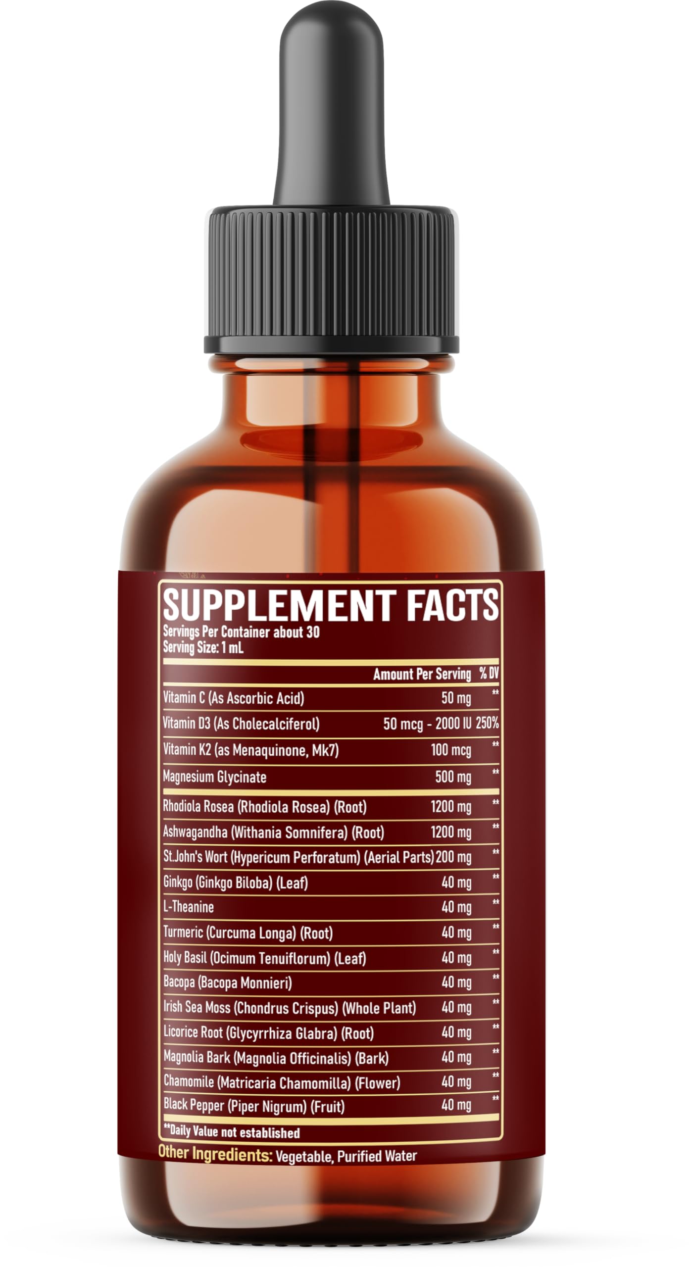 NUQIIT 17in1 Rhodiola Rosea Liquid Drops Tincture w/Ashwagandha Magnesium, L-Theanine. Ultra Rhodiola Cortisol Supplement, Rhodiola Root for Mood, Energy - 1 FL Oz - 60 Day Supply NUQIIT uk supplements
