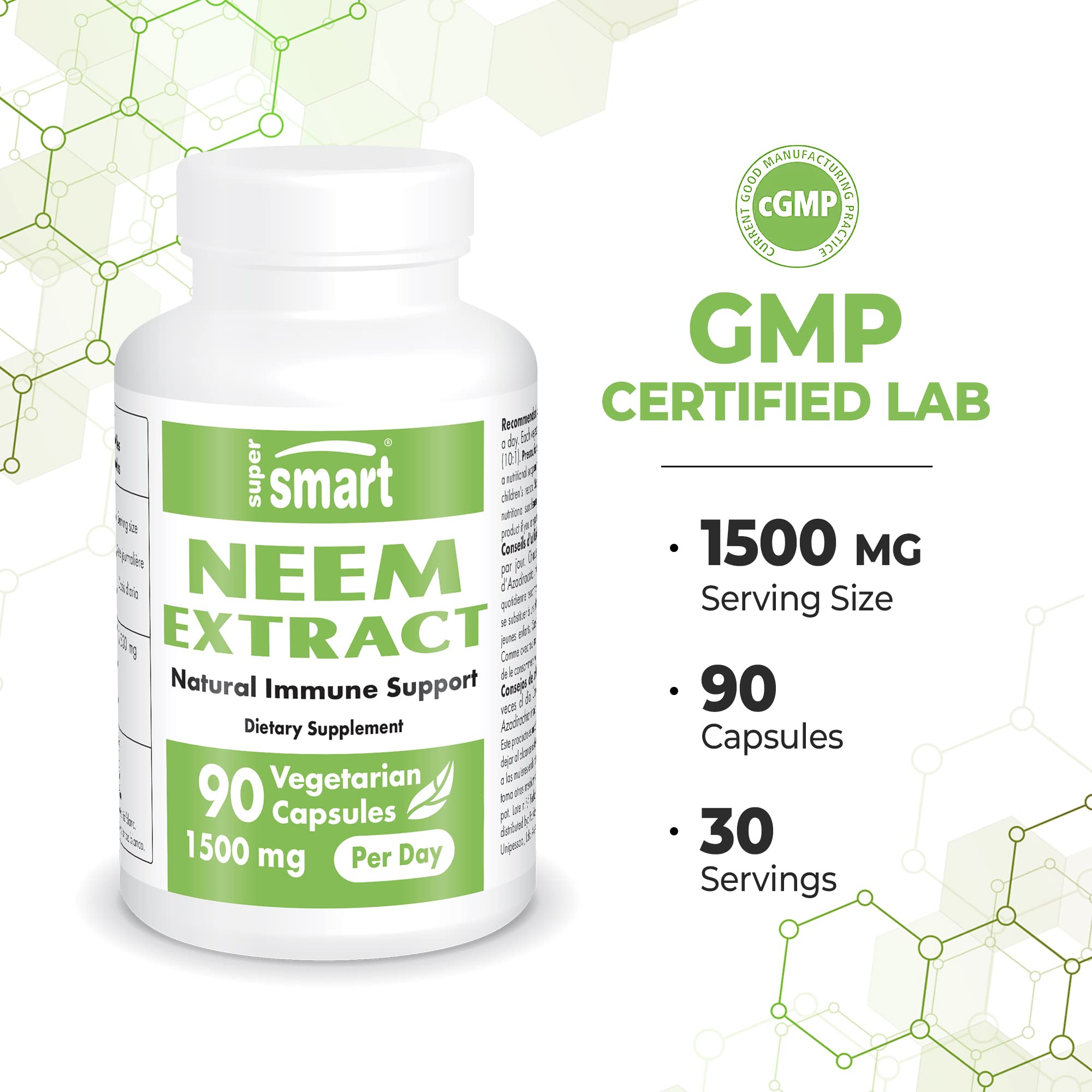Supersmart - Neem Supplement 1500 mg per Day (Azadirachta Indica Leaf Oil Extract) Supersmart uk supplements
