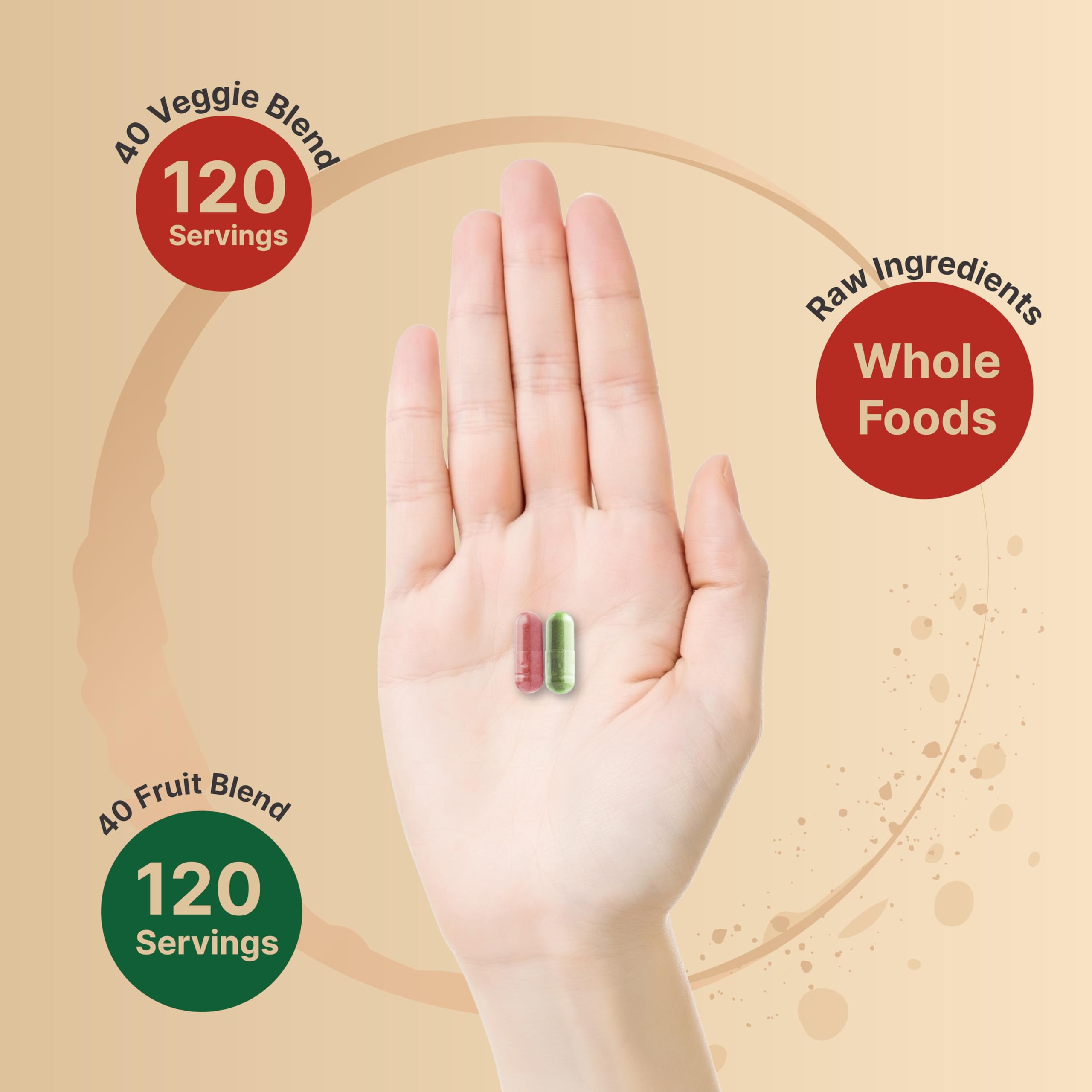 Fruit and Veggies Supplement – 480 Total Vegetarian Capsules | Balance of Natural 40 Whole Fruits & Veggies Blend | Fresh Superfood Formula with Vitamins and Minerals – Non-GMO NatureBell uk supplements
