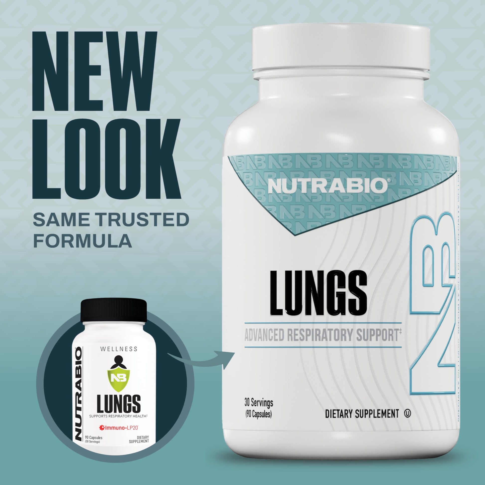 NutraBio Lungs Supplement - Blend of Immuno-LP20 and Natural Extracts to Help Support Respiratory & Immune Health - 90 Capsules NutraBio uk supplements