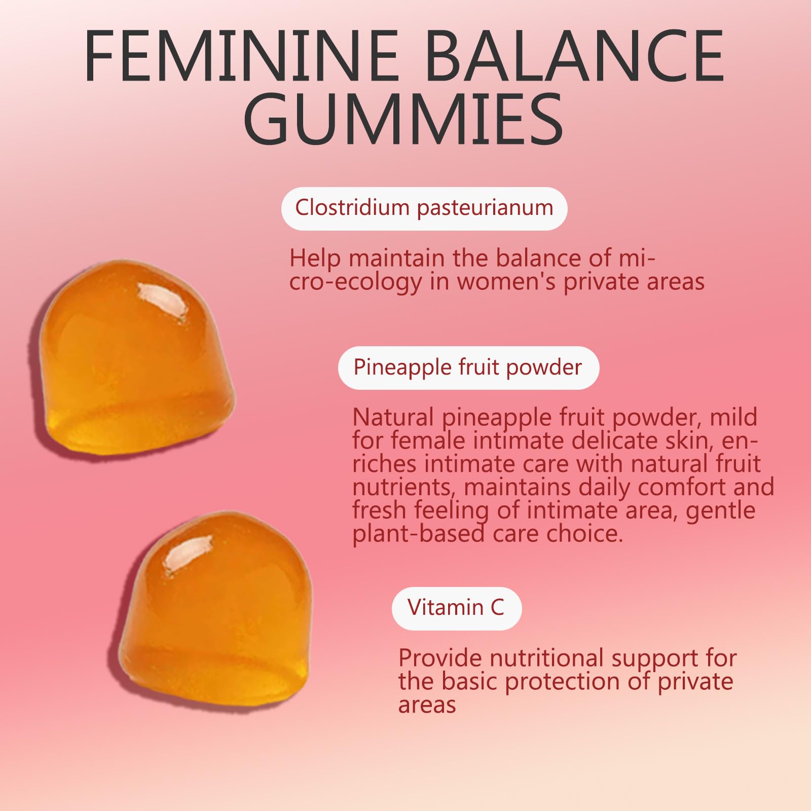 YFDSRF Feminine Balance Probiotic Gummies for Women - with Hawaiian Pineapple, pH Balance Support, Healthy Odor & Flora, Vaginal & Immune Health, Vegan Dietary Supplement - 60 Gummies (1) YFDSRF uk supplements