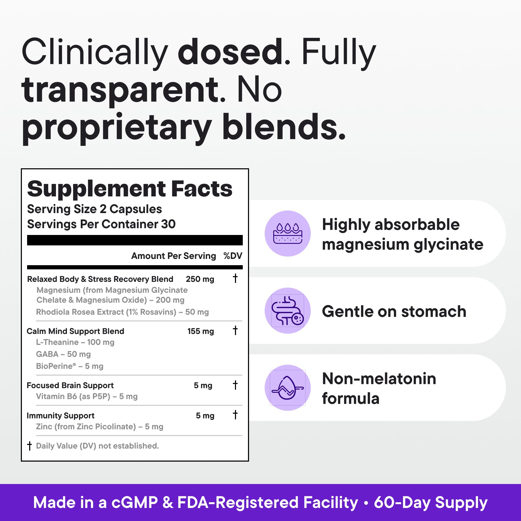 VitalForm Magnesium Glycinate Sleep Complex – Non-Habit Forming Support with L-Theanine, GABA, Zinc & Rhodiola – Promotes Relaxation, Calm & Muscle Recovery – Non-Melatonin – 100 Capsules VitalForm uk supplements