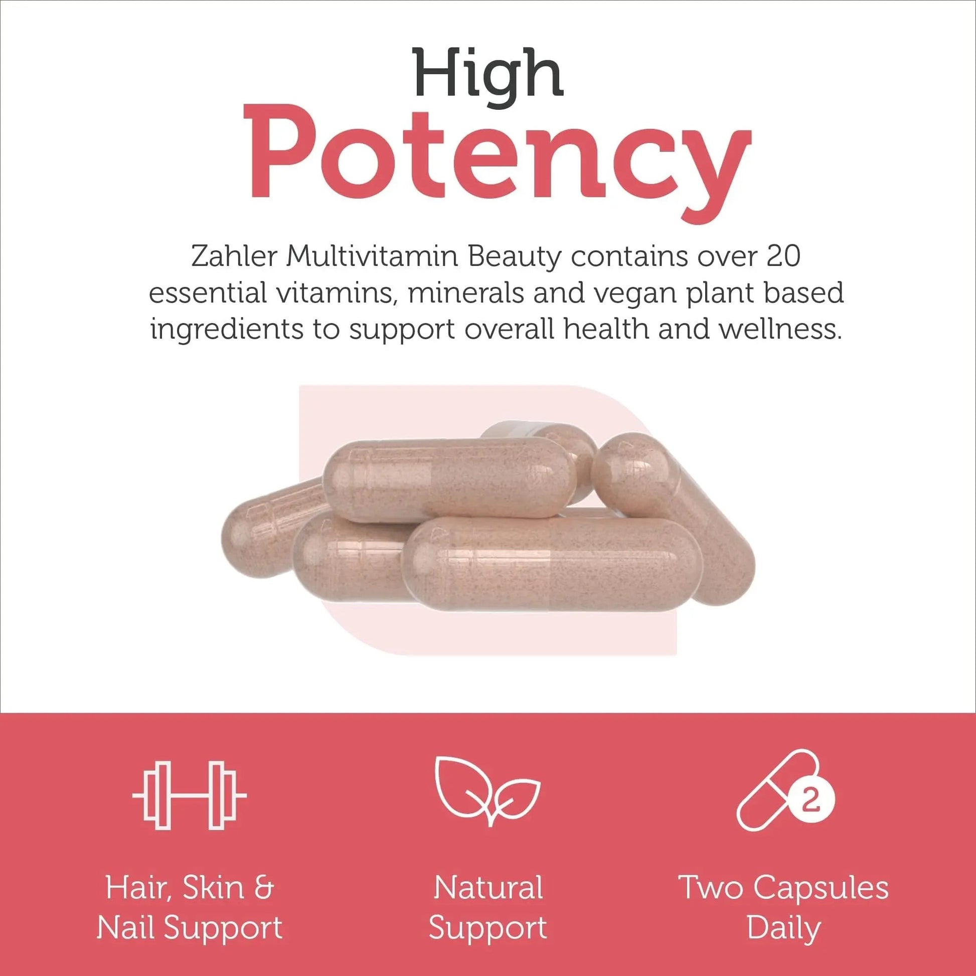 Zahler Multivitamin Beauty + Skin Hair and Nails Support, Multivitamin for Women and Men with Iron, Certified Kosher, 60 Capsules Zahler uk supplements