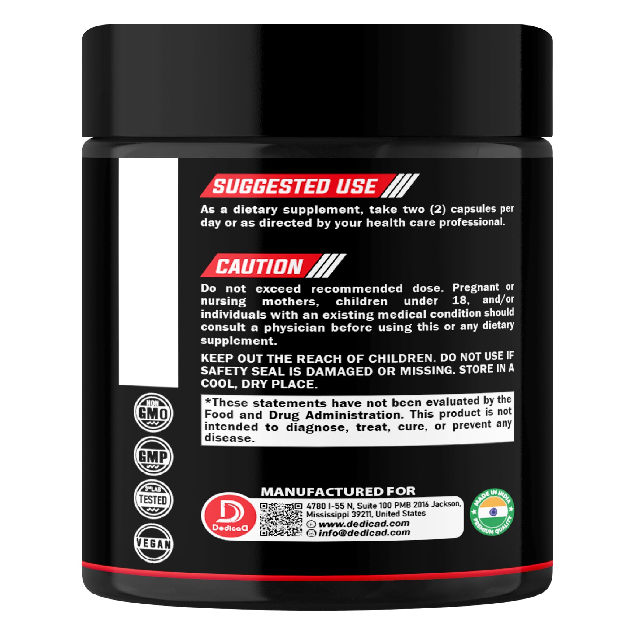 DEDICAD NAD Supplement with Nicotinamide Riboside and Trans Resveratrol - NR for Men & Women - 80 Capsules DEDICAD uk supplements