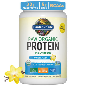 Organic Vegan Vanilla Protein Powder - Garden of Life – 22g Complete Plant Based Raw Garden of Life uk supplements