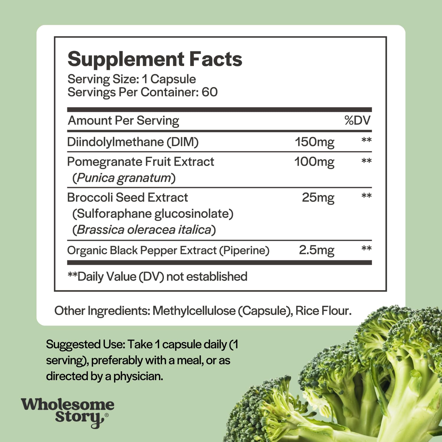 DIM Supplement Women | DIM SGS | Pomegranate, Broccoli and Black Pepper Blend | Estrogen & Hormone Balance for Women | Cell and Tissue Health | 60-Day Supply | Clean Label Project Certified Wholesome Story uk supplements