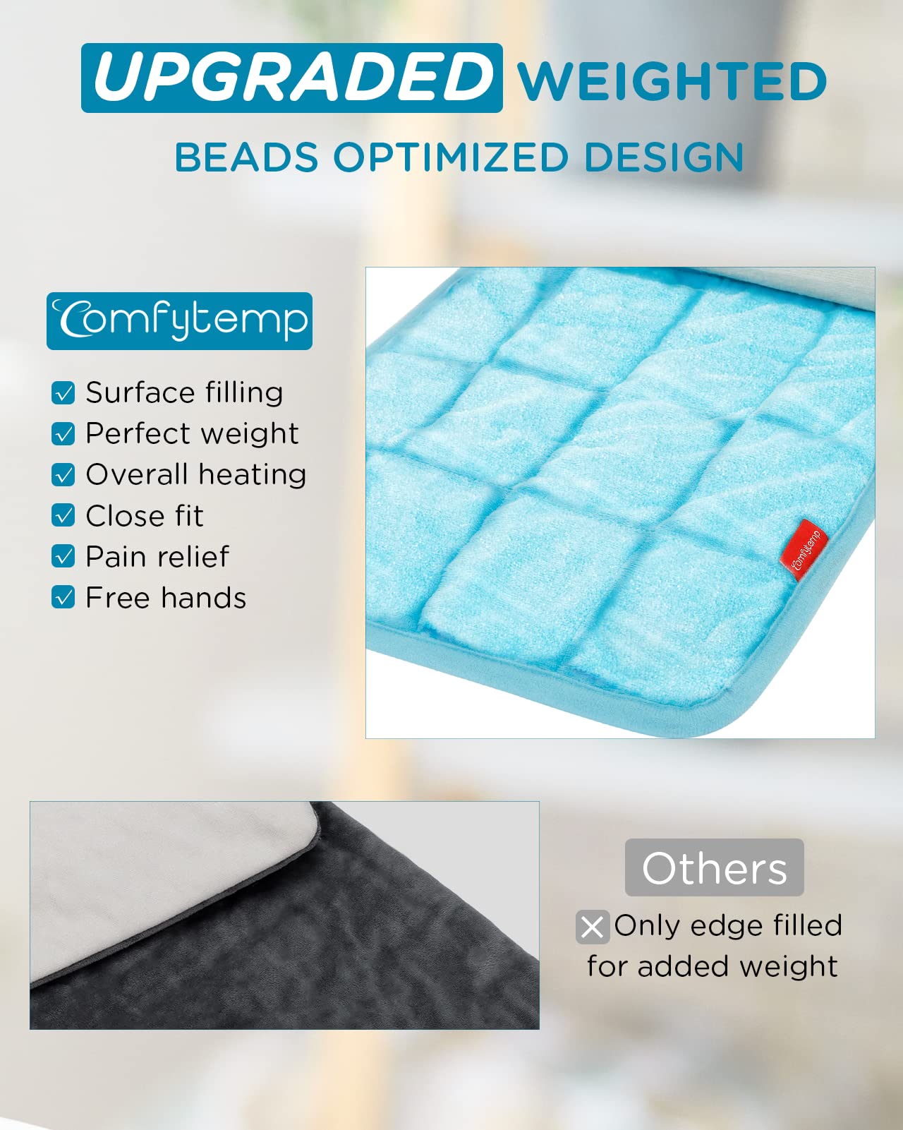 Comfytemp Weighted Heating Pad for Back Pain Relief, FSA/HSA Eligible 2.2lb Electric Heating Comfytemp uk supplements
