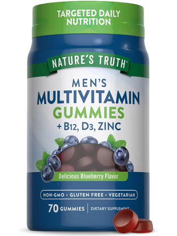 Nature's Truth Multivitamin for Men Gummies | 70 Count | Blueberry Flavor | with B12, D3 & Zinc | Nature's Truth uk supplements