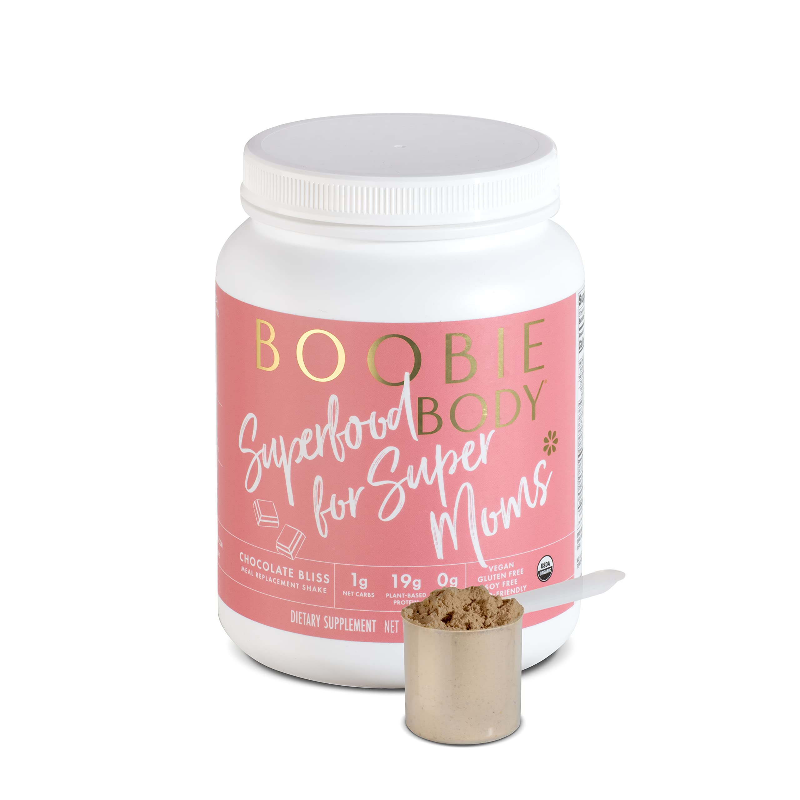 Boobie Body Organic Superfood Plant-Based Protein Shake, Chocolate Bliss, [23.4oz, 1 Tub] Boobie Brands uk supplements