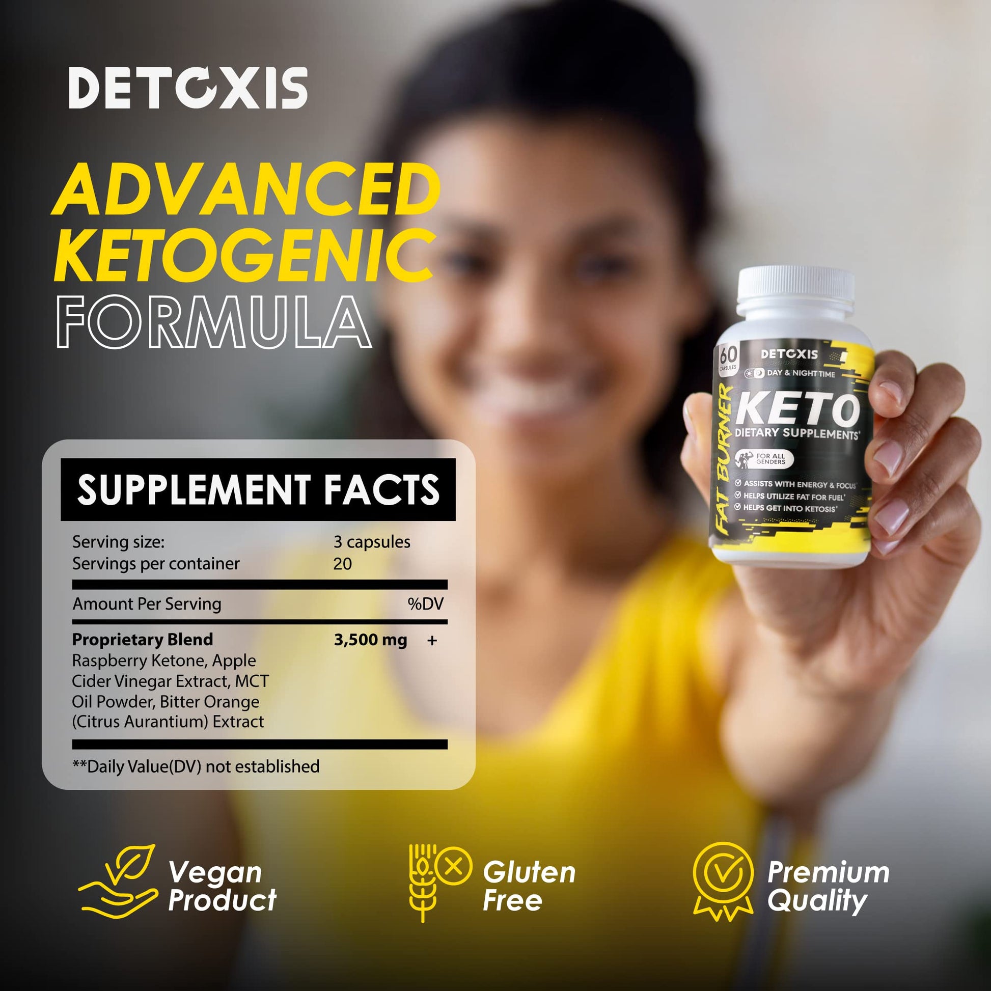 Keto Pills - 60 Ketogenic Diet Support Capsules - Keto Weight Management - Increase Detoxis uk supplements