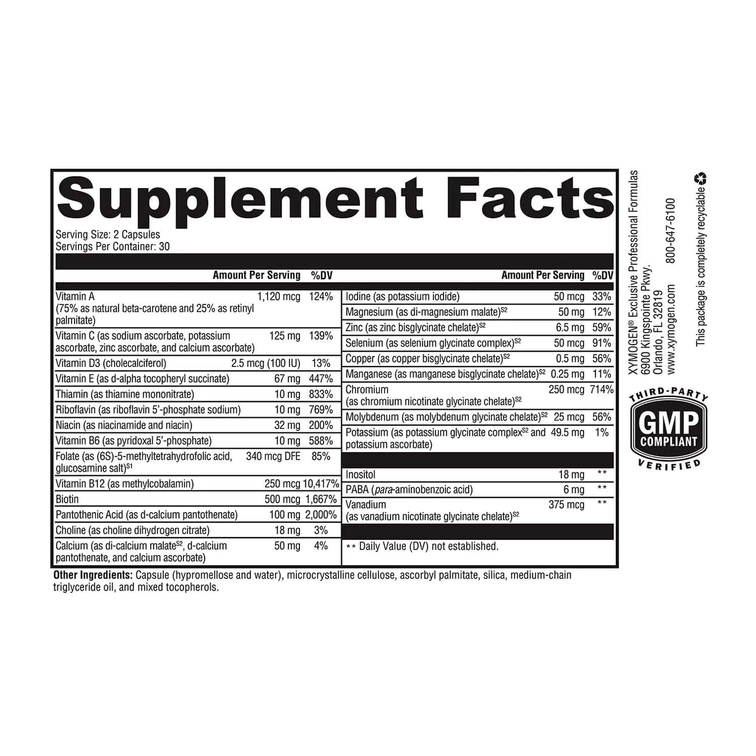 XYMOGEN ActivNutrients Without Iron - Multivitamin Multimineral for Wellness, Immune, Energy and Mood Support XYMOGEN uk supplements