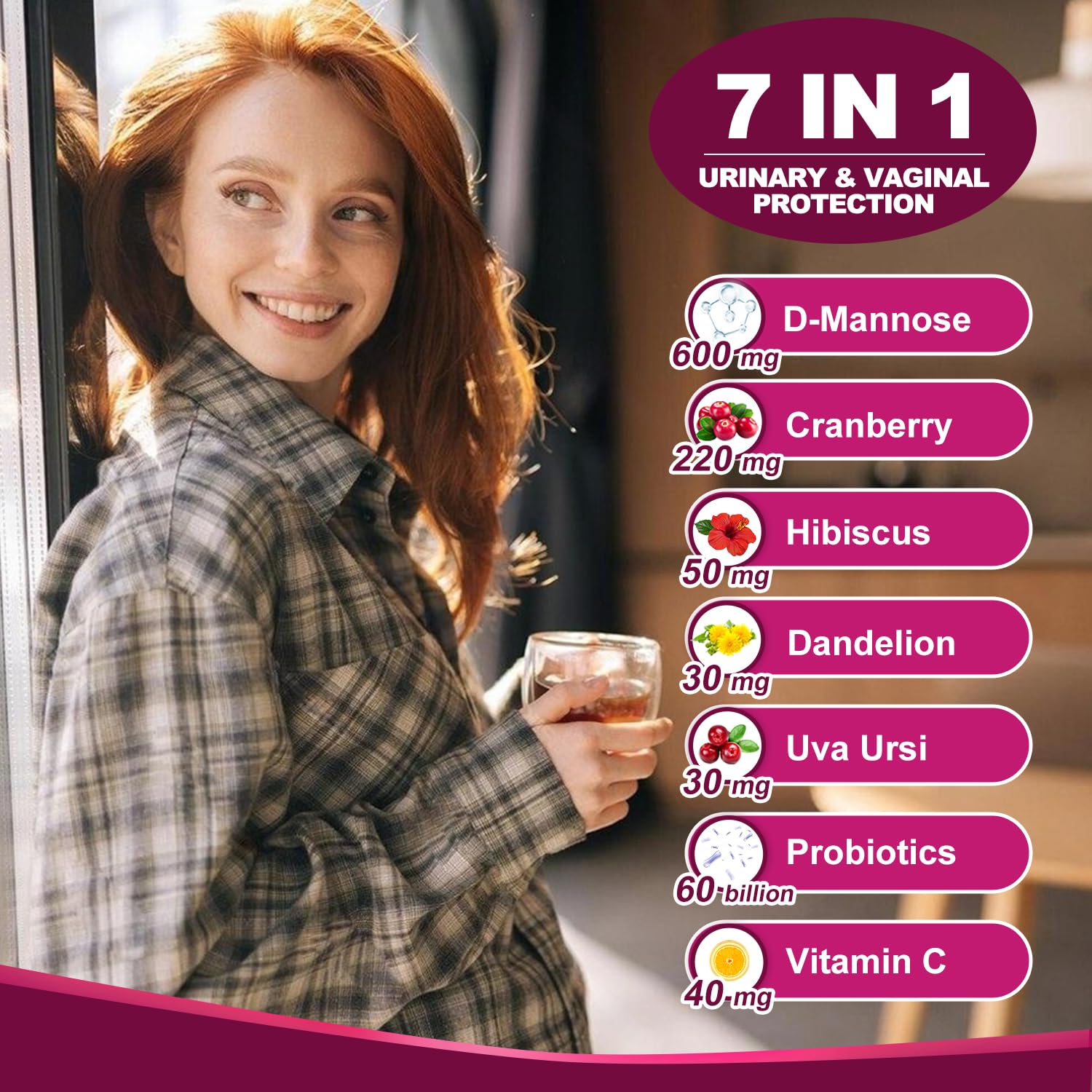 NATURE TARGET Probiotics for Women Urinary Tract Health with D Mannose & Cranberry - 60 Billion CFUs Vaginal Probiotics for Digestive Health, UTI & PH Balance with Prebiotics - 90 Capsules NATURE TARGET uk supplements