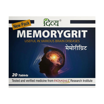 Patanjali Divya Memorygrit 20 Tablets Ayurvedic Supplement for Memory Focus and Brain Health Support (Pack of 1) patanjali uk supplements