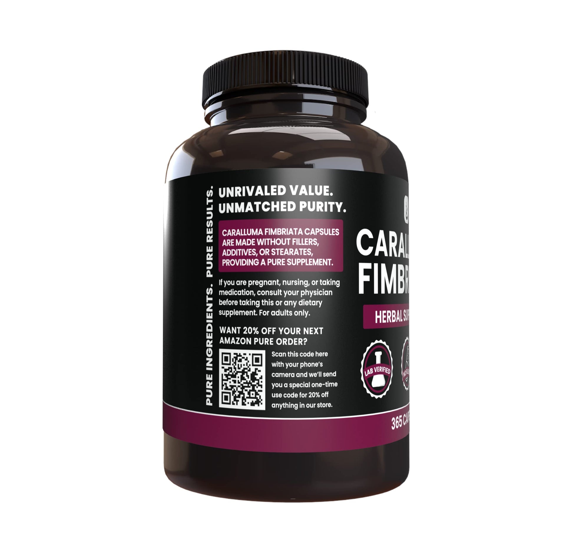 PURE ORIGINAL INGREDIENTS Caralluma Fimbriata (365 Capsules) No Magnesium Or Rice PURE ORIGINAL INGREDIENTS uk supplements
