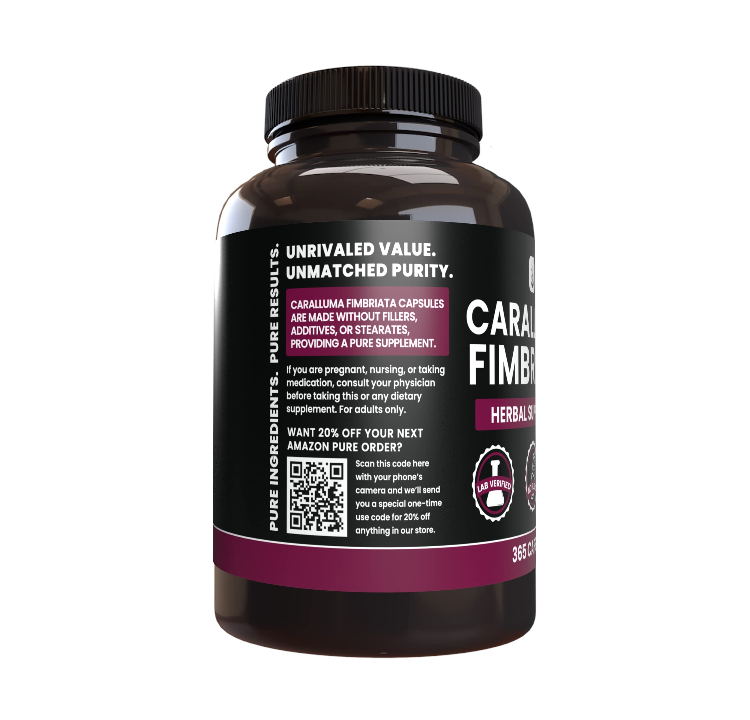 PURE ORIGINAL INGREDIENTS Caralluma Fimbriata (365 Capsules) No Magnesium Or Rice PURE ORIGINAL INGREDIENTS uk supplements