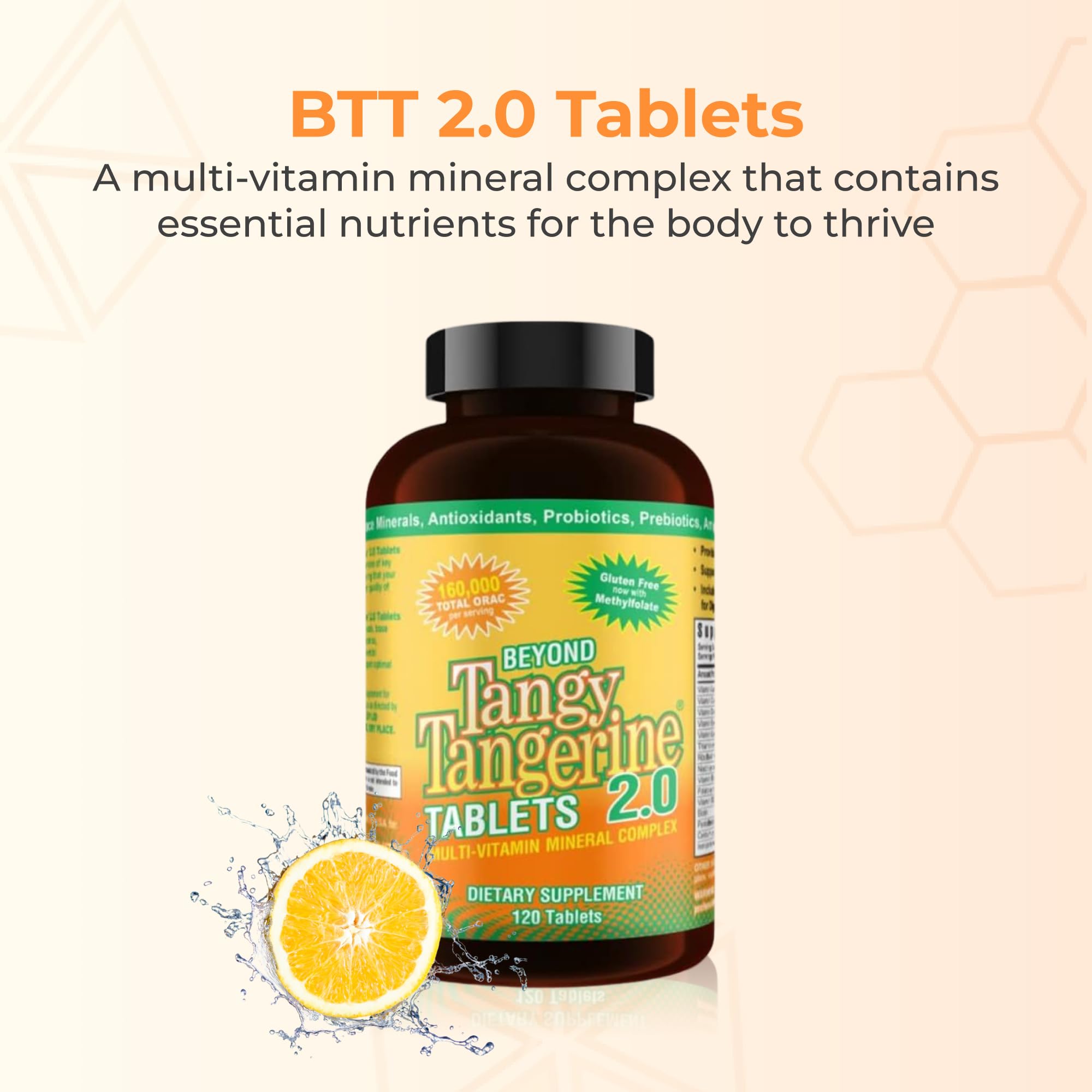 Youngevity Beyond Tangy Tangerine 2.0 Multi-Vitamin & Mineral Complex - Made with Natural & Whole Foods | 160,000 ORAC | 120 Tablets - 2-Pack Youngevity uk supplements