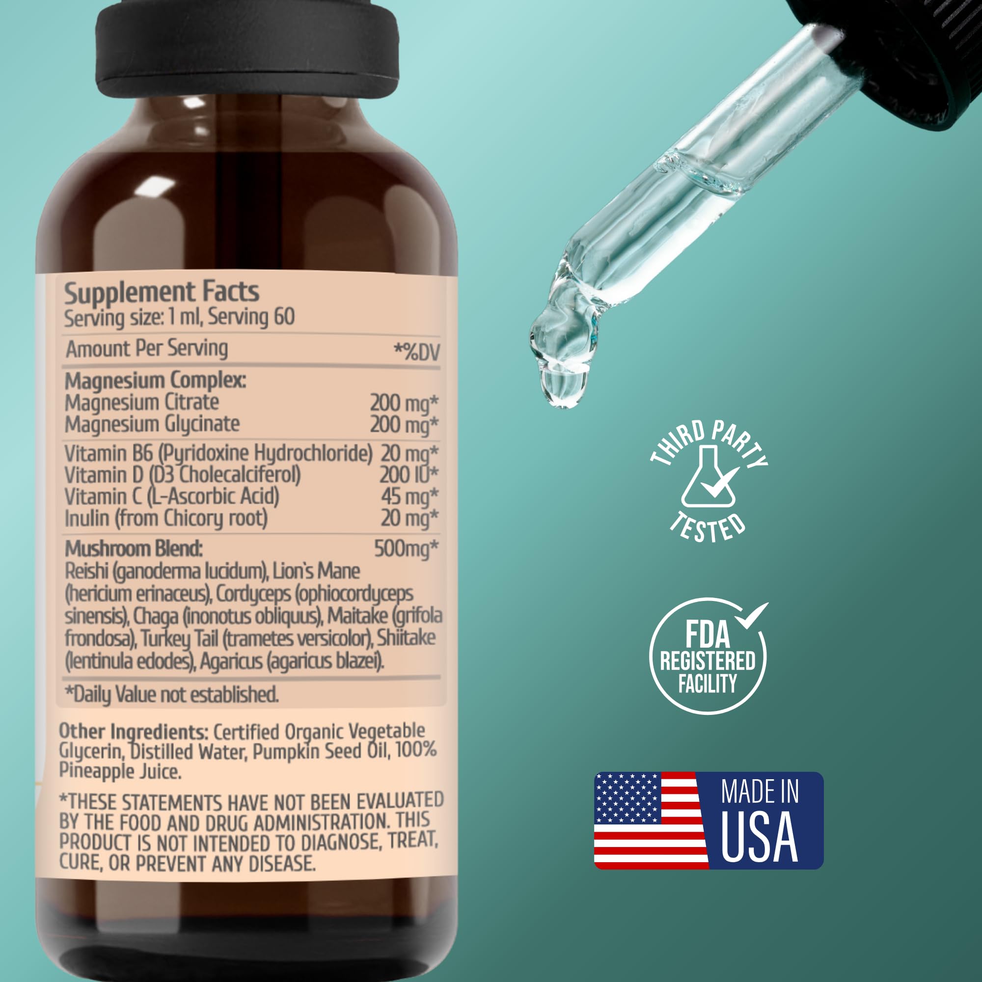 Project Anti-Aging Shroom Sane Liquid Drops with Lion’s Mane Mushroom Supplement Drops – 8 Mushroom Complex Tincture with Reishi, Cordyceps, Turkey Tail & Magnesium – USDA Organic, Vegan, Project Anti-Aging uk supplements