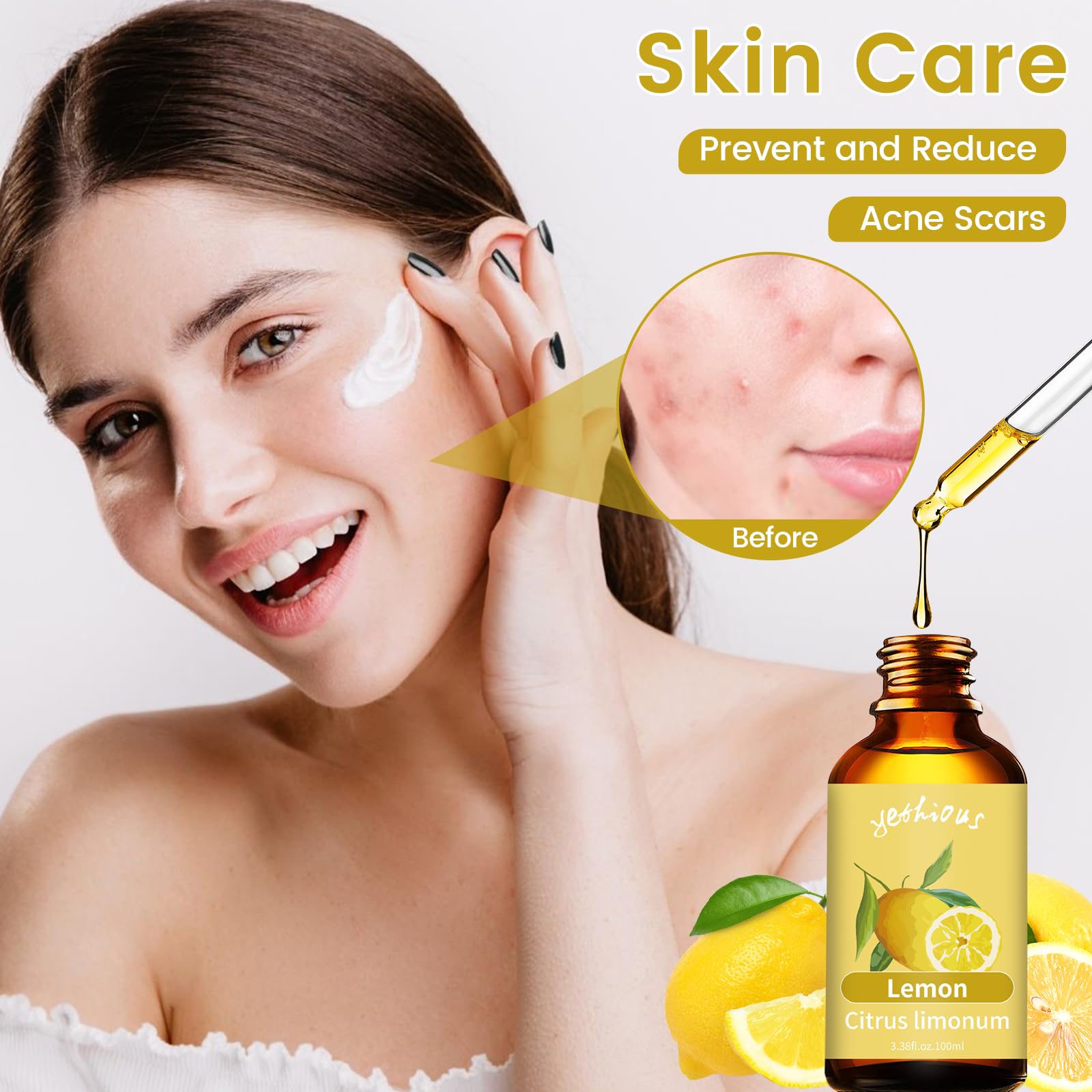 yethious Lemon Essential Oil Lemon Essential Oill for Diffuser, Perfume, Body, Skin, Hair, Candle Soap yethious uk supplements