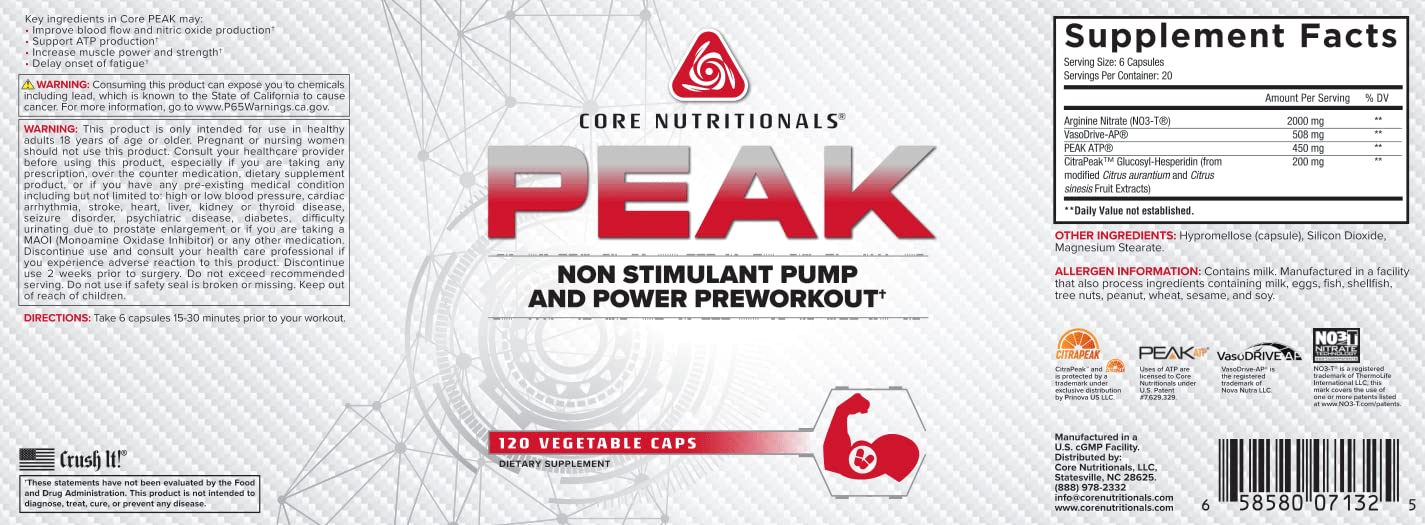 Core Nutritionals Peak, Non-Stimulant Preworkout with VasoDrive-AP and Peak ATP Core Nutritionals uk supplements