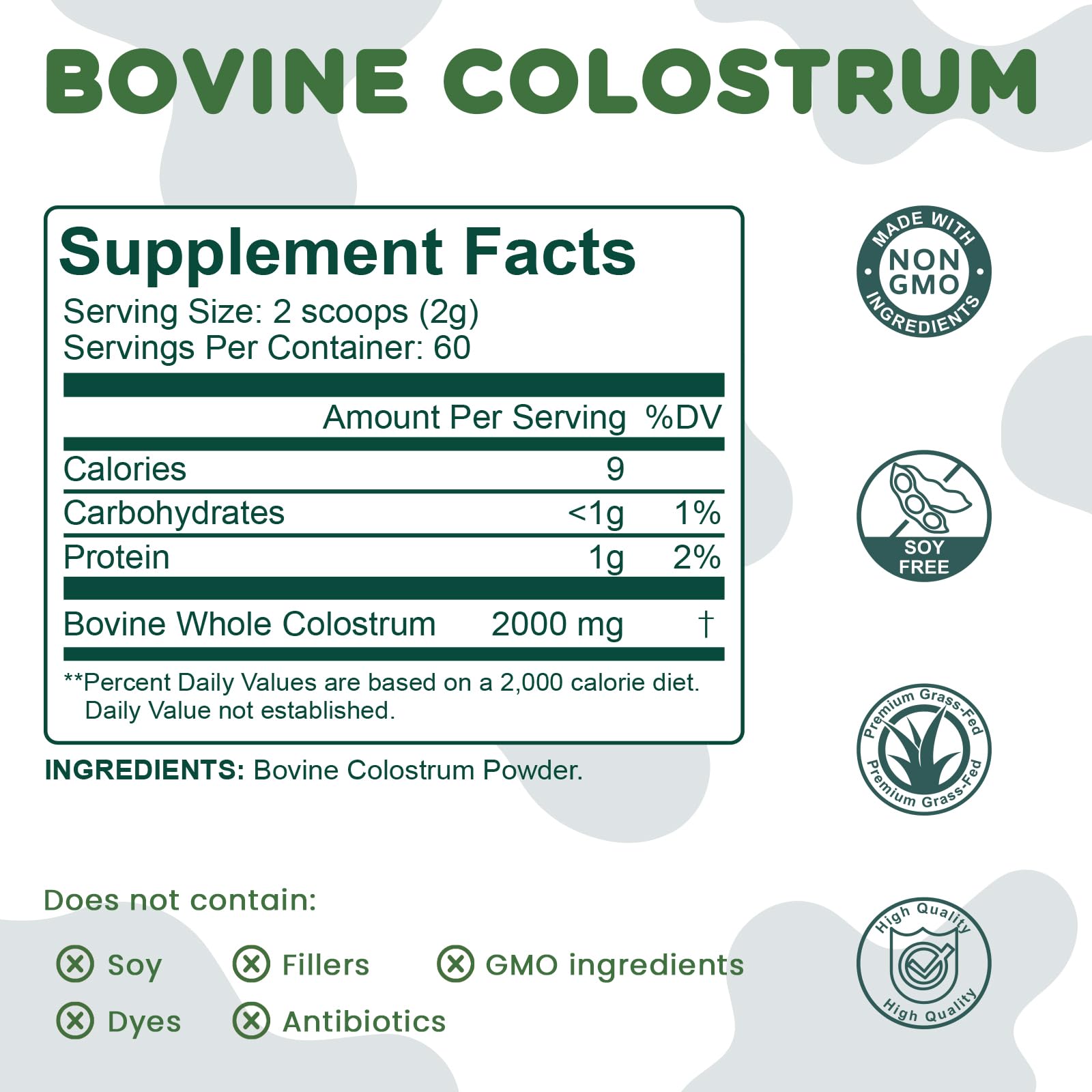 MICYDELAS Bovine Colostrum Supplement Powder 50% IgG Premium Bovine Colostrum for Gut Health Support, Immune Support, Muscle Recovery & Overall Wellness, Grass Fed, Non-GMO, Unflavored, 60 Servings MICYDELAS uk supplements