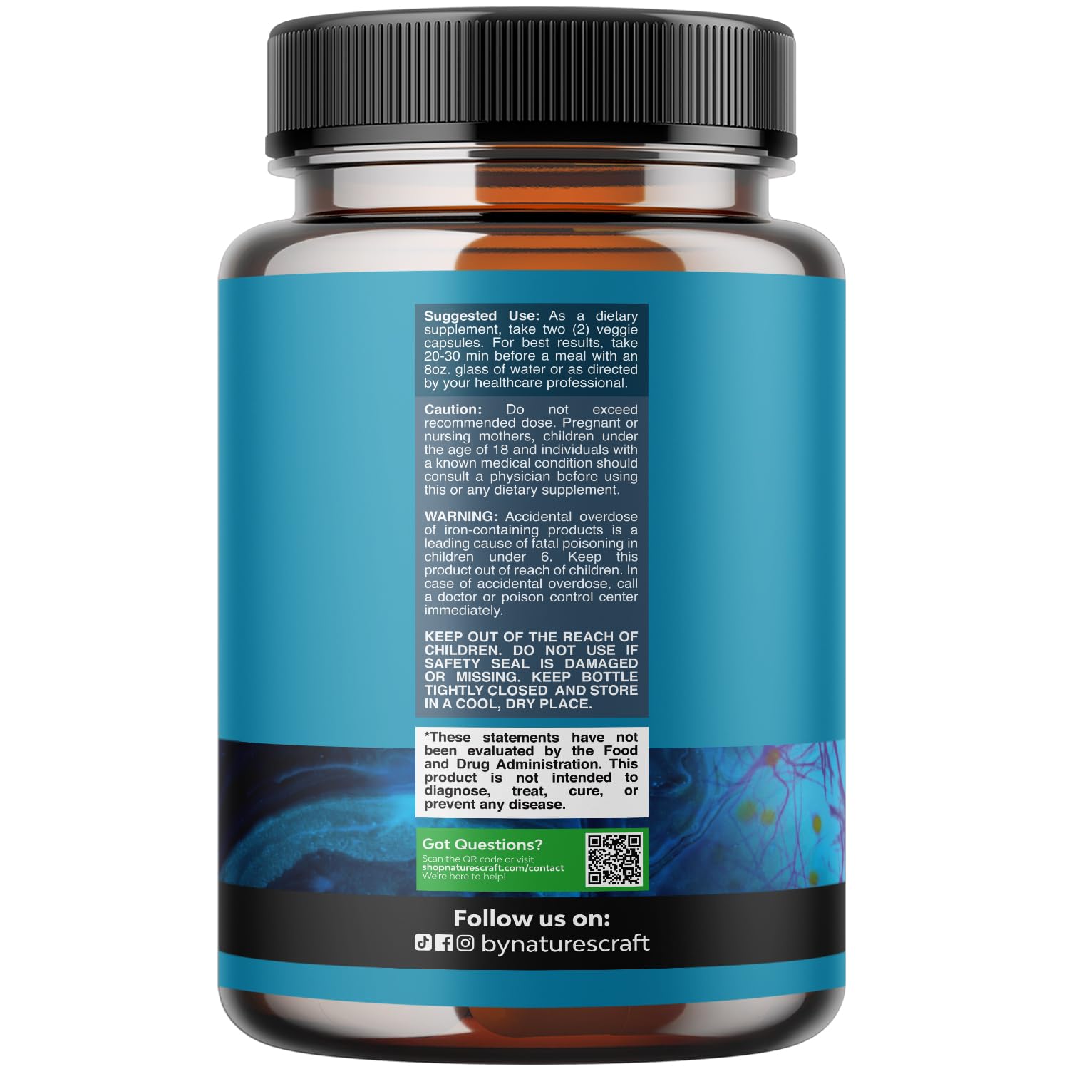 Nootropic Brain Supplement for Memory and Focus Support - Vitamins for Mental Support & Clarity with Bacopa Monnieri, VIT A, B6, Riboflavin, Niacin, Thiamin & Folate - Cognitive Complex - 60 Count Natures Craft uk supplements