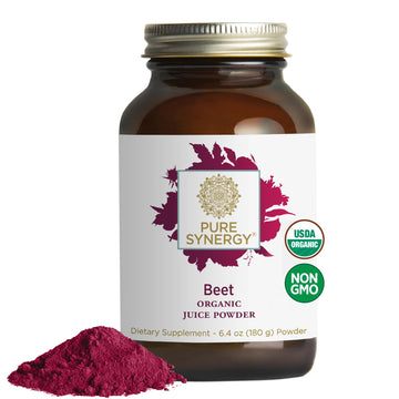 PURE SYNERGY Organic Beet Juice Powder | Pre-Workout Supplement | Organic Beet Root Juice Powder | for Healthy Circulation, Exercise, and Detoxification (6.4 oz.) PURE SYNERGY uk supplements