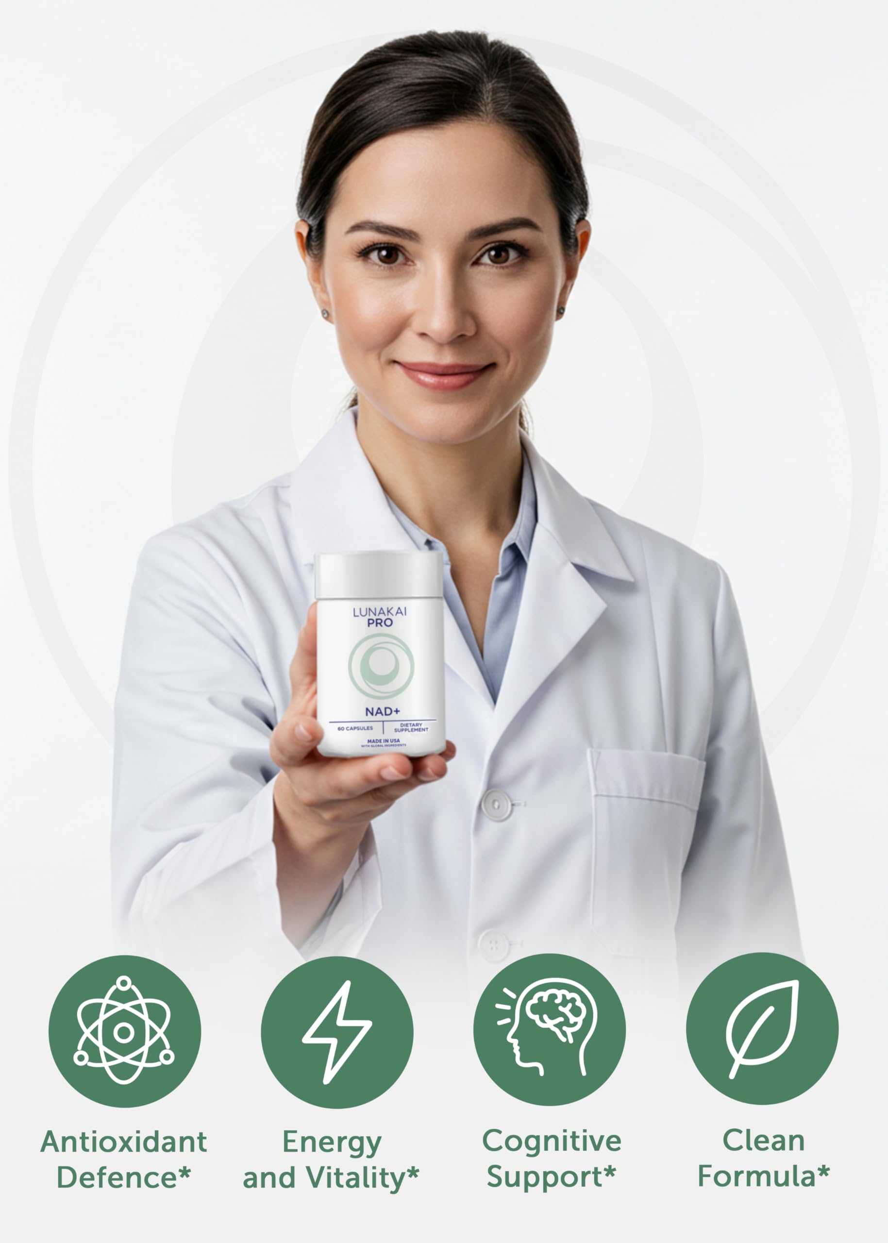 Lunakai PRO USA Made Dual-Pathway NAD+ Formula with NR & Resveratrol – Natural NAD Supplement for Women & Men – Healthy Aging & Cellular Health Support, 60ct Lunakai uk supplements